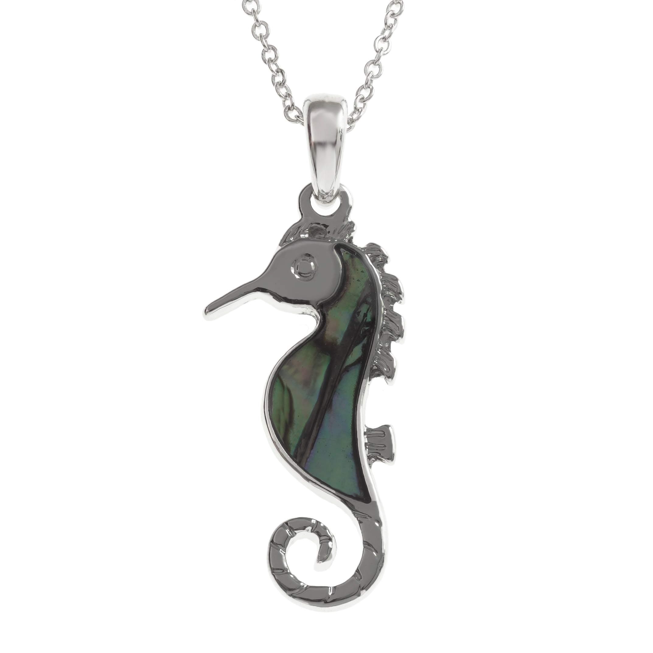 Tide Jewellery Inlaid Paua Shell Seahorse Necklace, Boxed