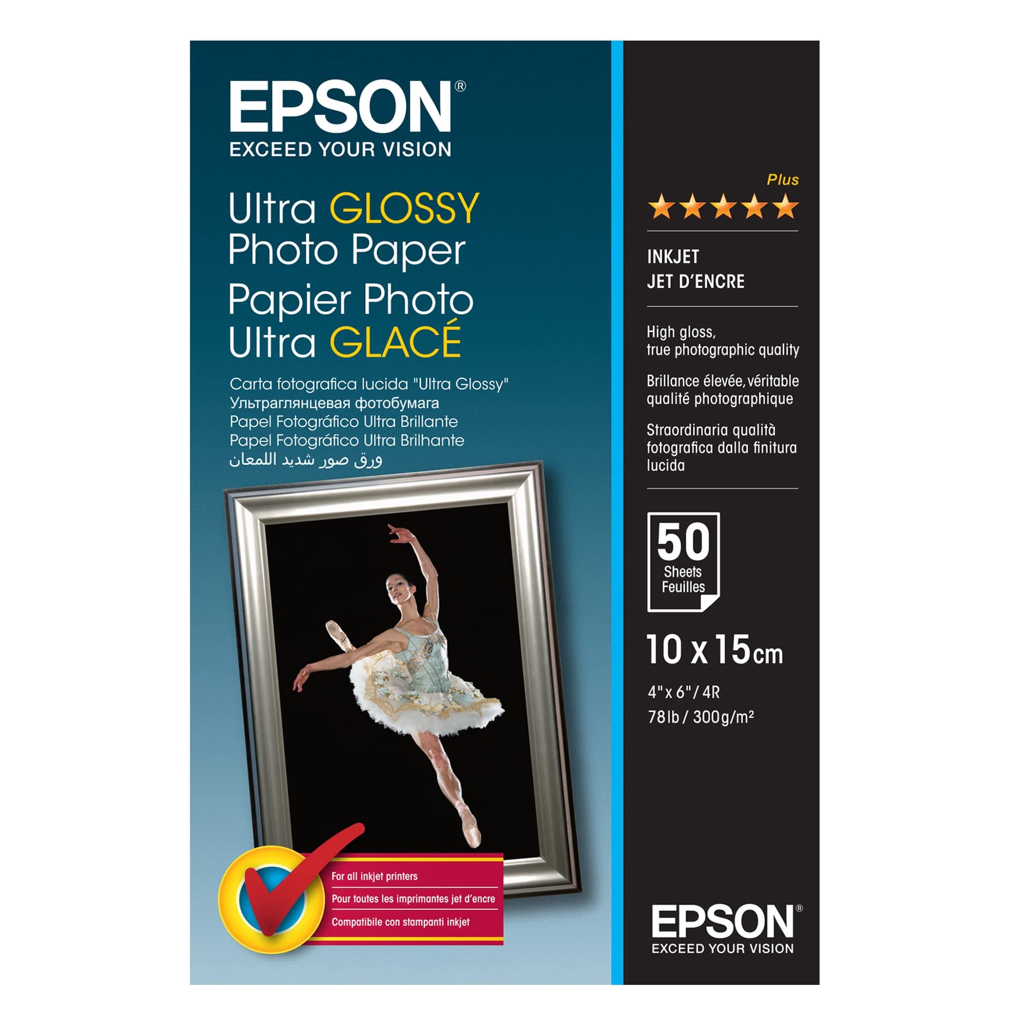 Epson S041943 Ultra Glossy Photo Paper - Glossy photo paper - 100 x 150 mm - 50 sheet(s), White