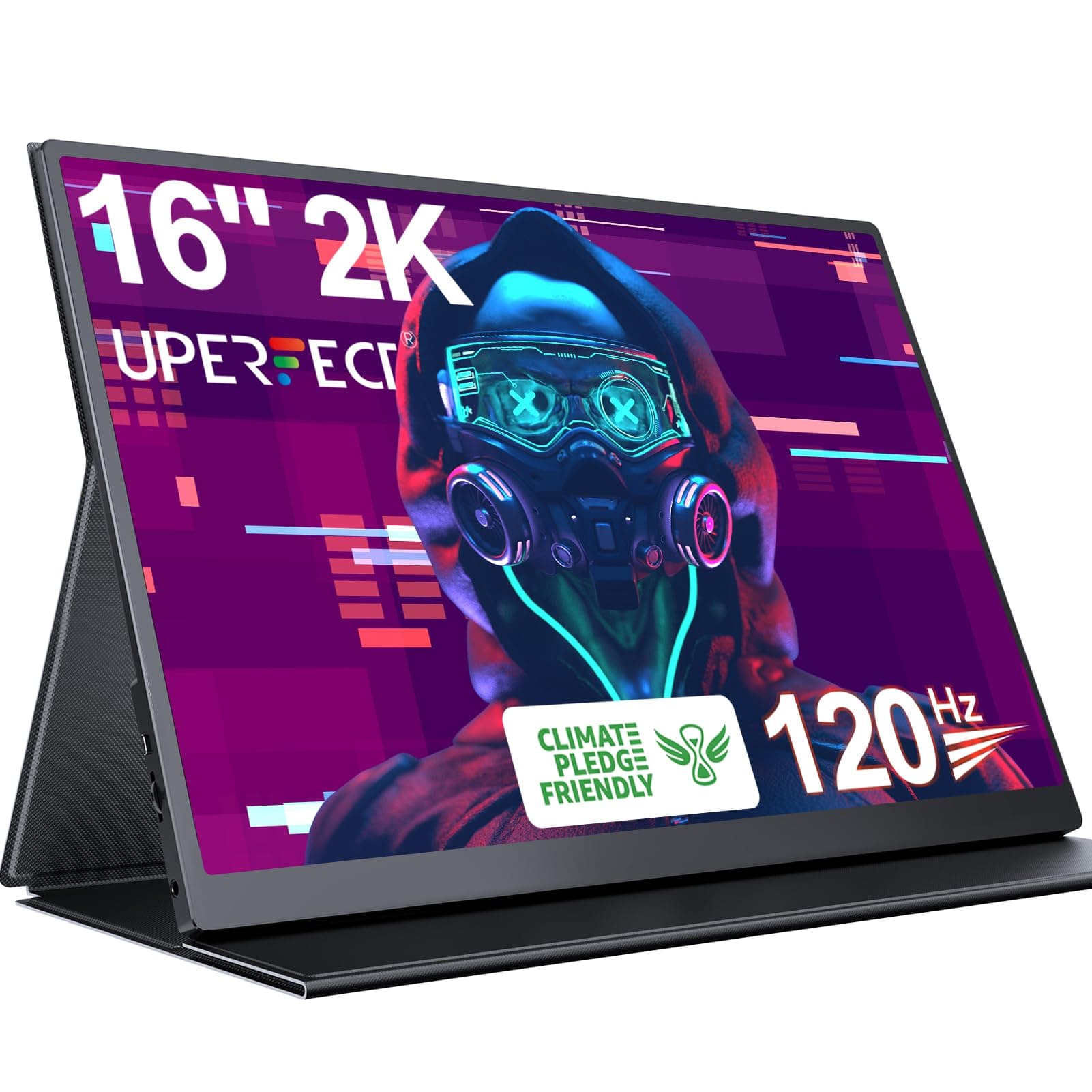 UPERFECT Portable Gaming Monitor, Portable Monitor 400 Nits HDR FreeSync Laptop Monitor w/VESA & Smart Case Matte IPS Eye Care External Second Screen for Switch, Xbox, PS5 (2K 120HZ)