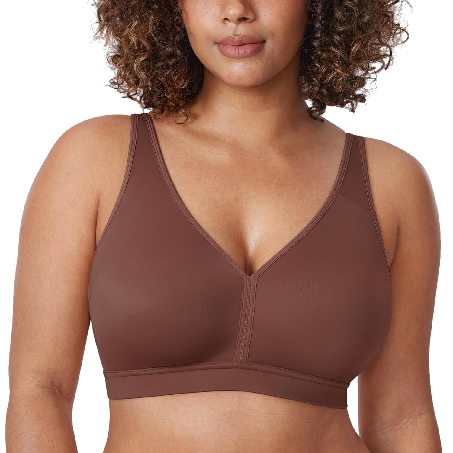 AISILIN Women's Plus Size Wireless Bra Support Comfort Full Coverage Unlined No Underwire Smooth