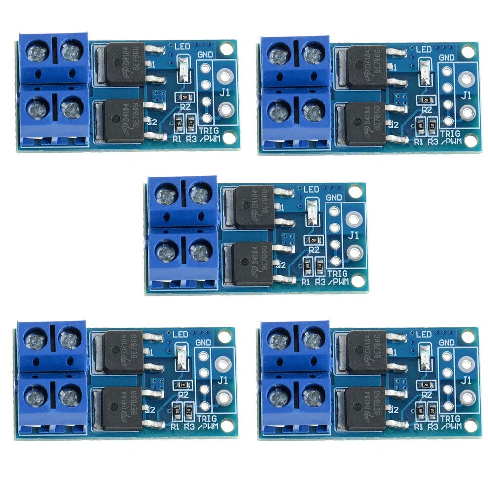 5PCS DC 5V-36V 15A(Max 30A) 400W Dual High-Power MOSFET Trigger Switch Drive Module 0-20KHz PWM Adjustment Electronic Switch Control Board Motor Speed Control Lamp Brightness Control