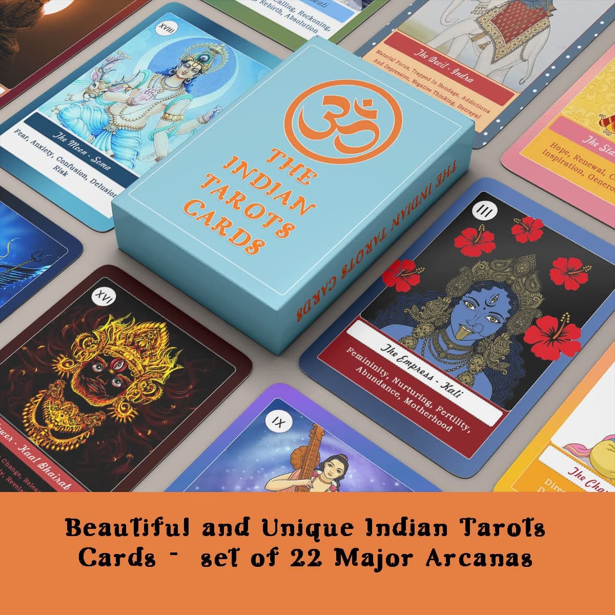The Indian TAROTS Cards- Hindu Gods Tarots - Set of 22 Major Arcana - [Collector's Edition] (For Adult)