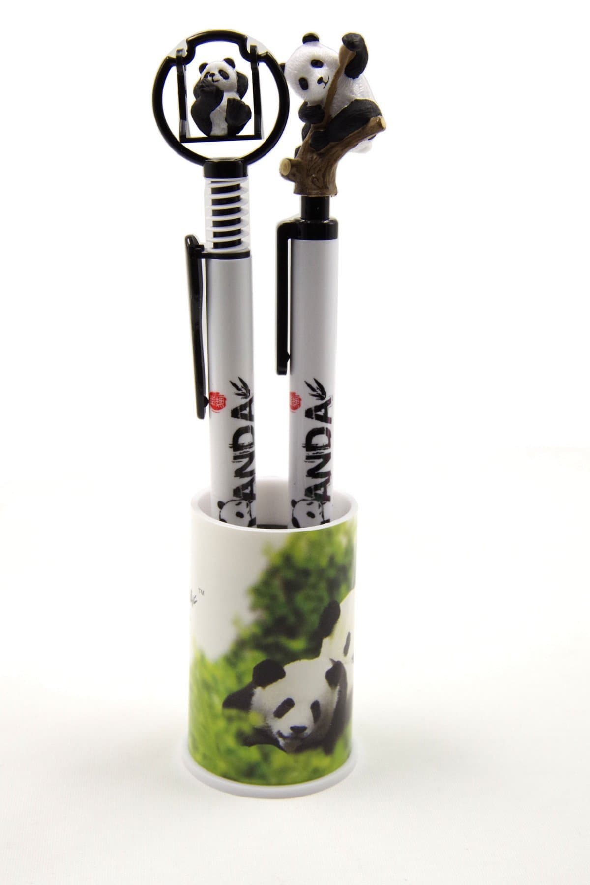 DawningView Panda Pen and Pencil Set, with Green Panda Holder