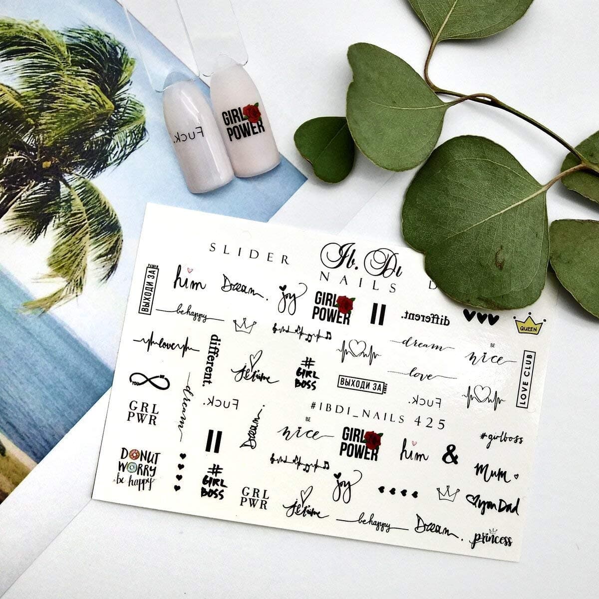 IBDI Words nail decals, Sliders for manicure or pedicure, Decal for nails, Slider for manicures and pedicures, Nail art, Creates unique look