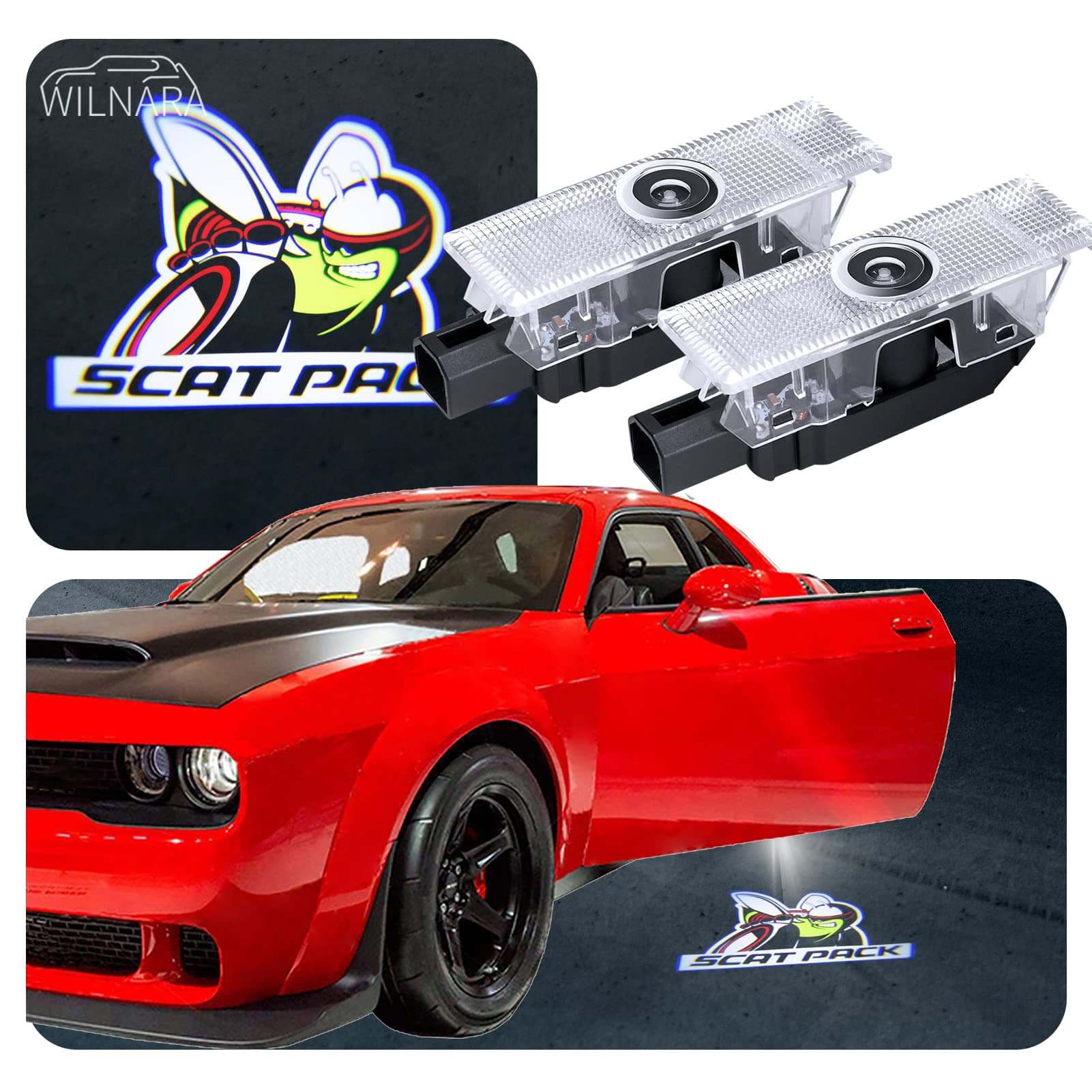 LED Car Door Logo for Challenger Projector Ghost Shadow Courtesy Light Welcome Light 2010-2022