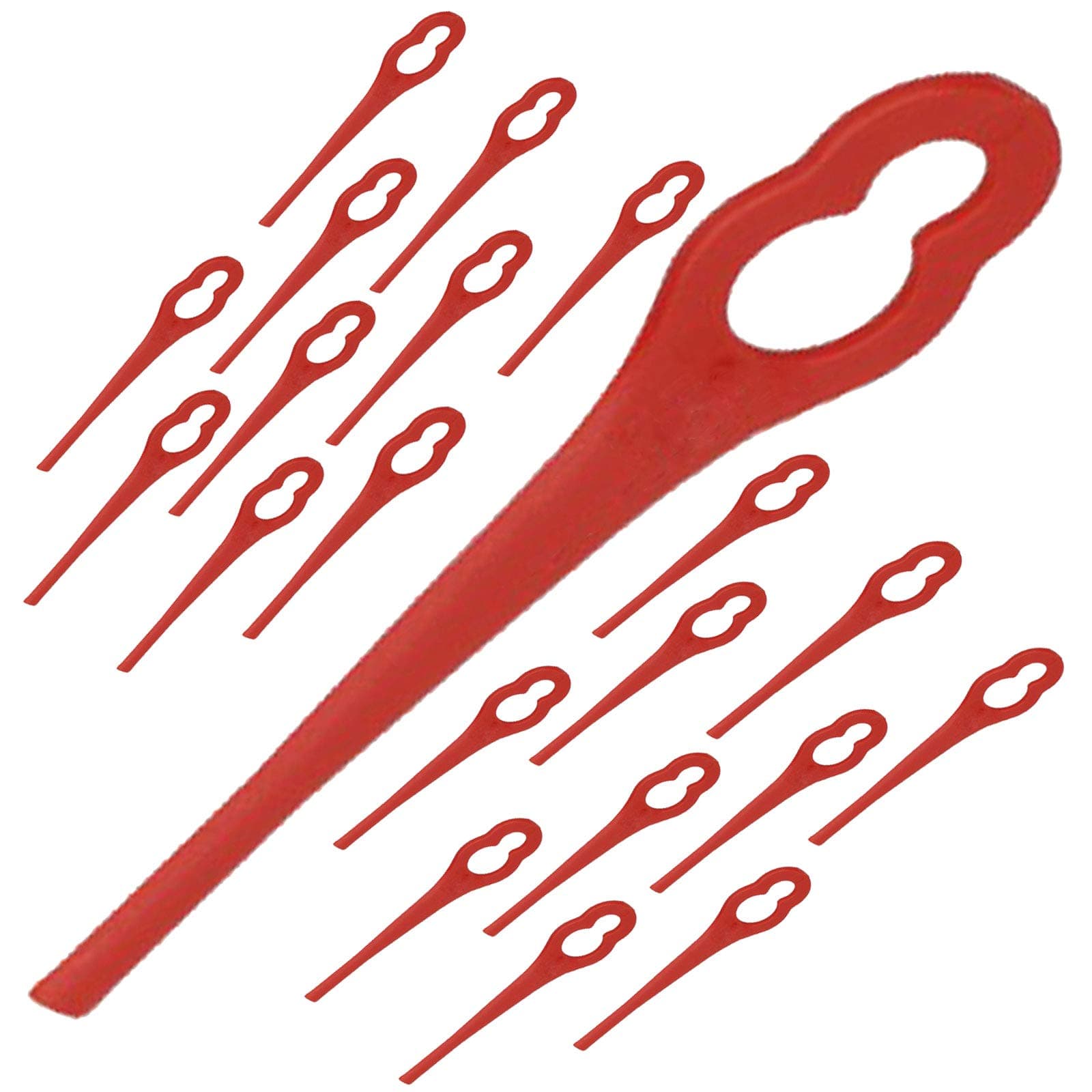 Plastic Blades for Ozito Strimmer Trimmer (Pack of 20, Red)