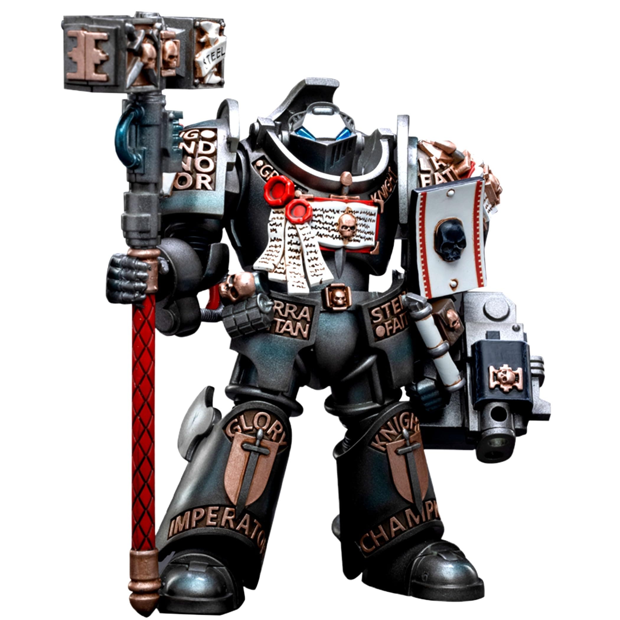 JOYTOY Warhammer 40K 1/18 Action Figures Grey Knights Terminator Caddon Vibova Collectible Model 5.2Inch