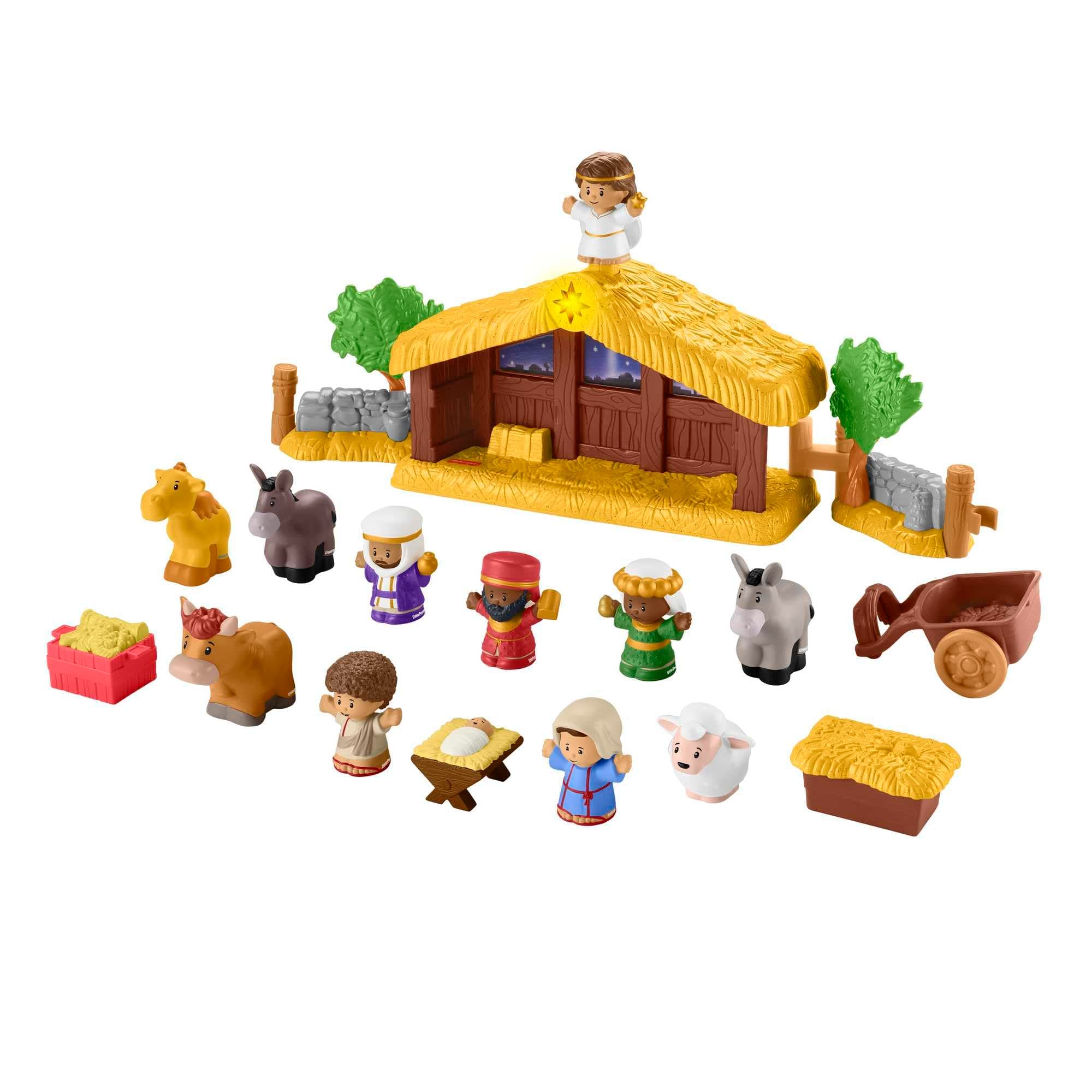 Little People Toddler Toy Nativity Set with Music Lights and 18 Pieces for Christmas Play Ages 1+ Years