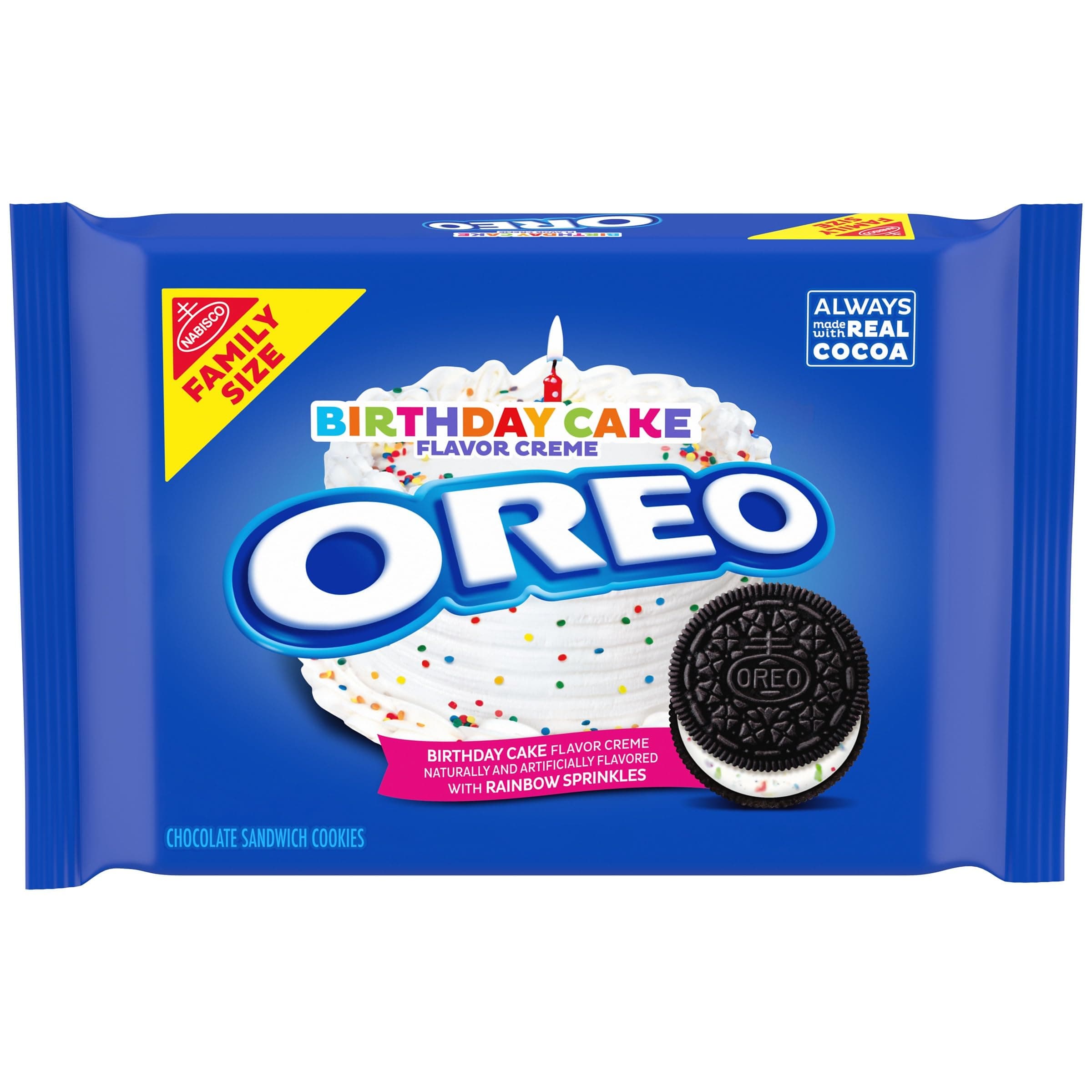 Nabisco Oreo Birthday Cake Creme Chocolate Sandwich Cookies, 482g