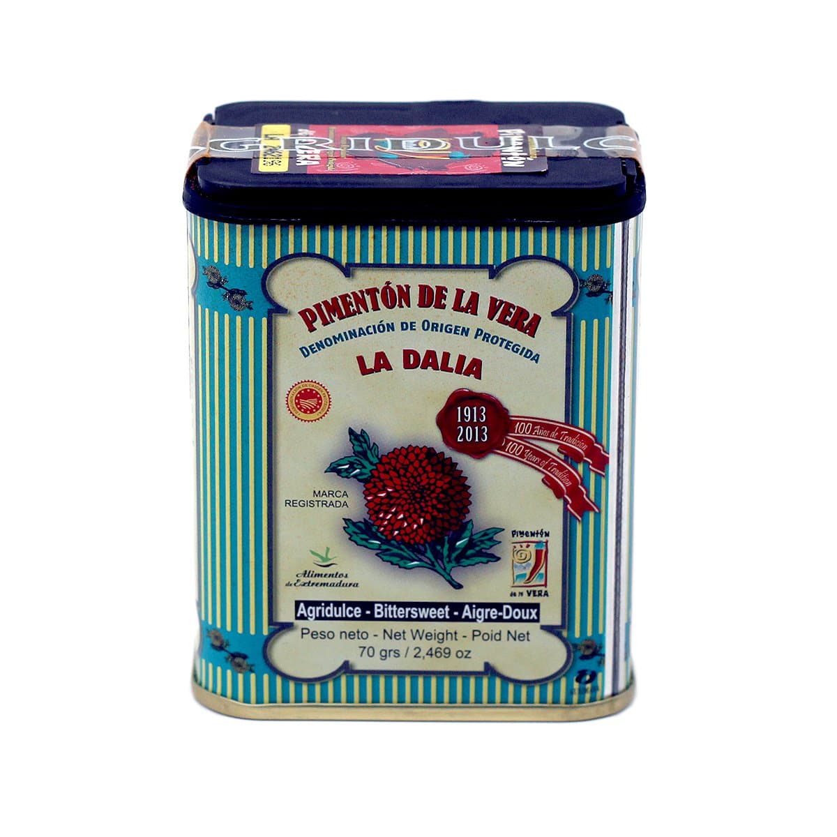 La Dalia Bittersweet Smoked Paprika Powder, Authentic Spanish Pimentón de la Vera, DOP Certified, Rich Color and Smoky Flavor, Adds Depth to Chicken, Meat, Rice and Sauces, 2.46oz (Pack of 1)