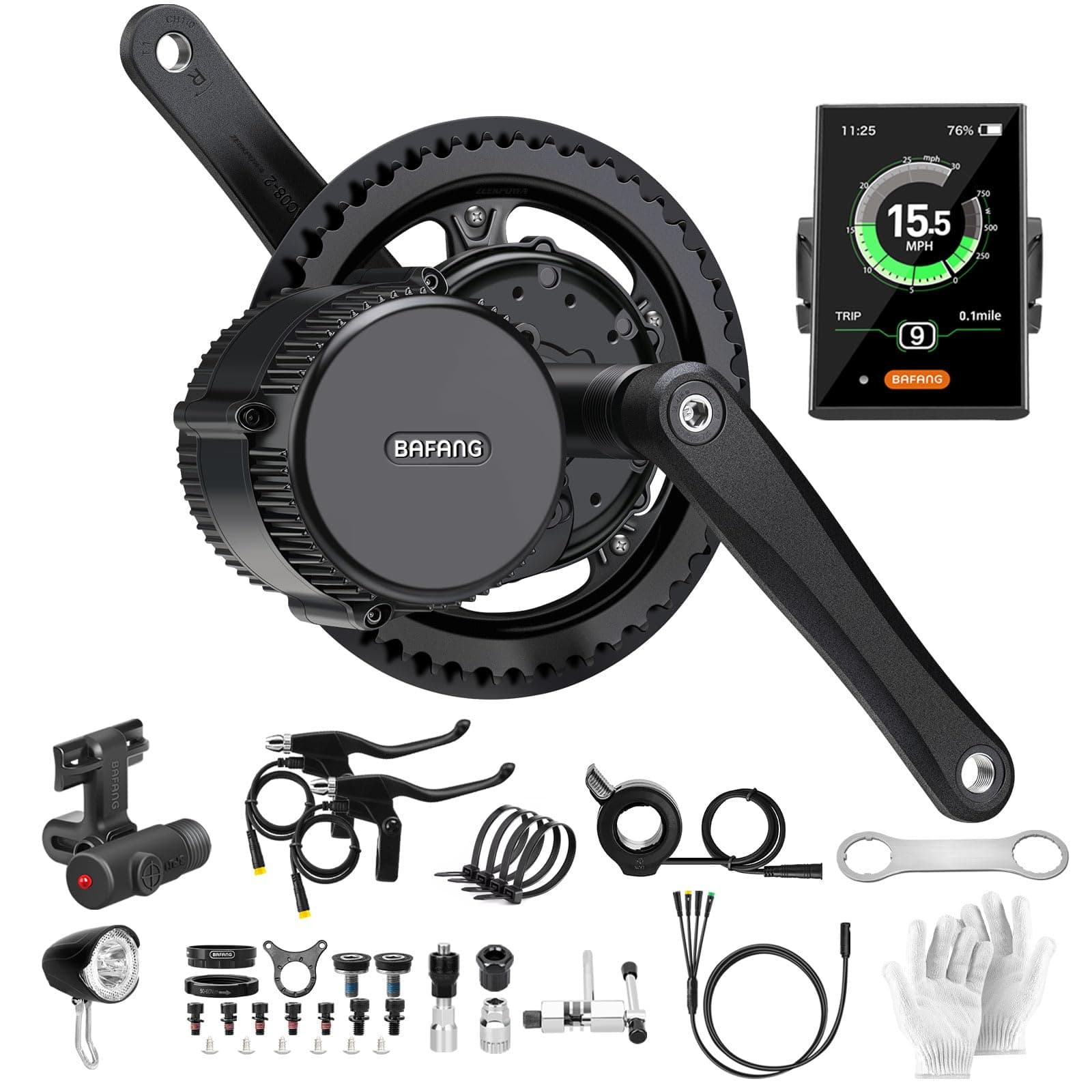 BAFANG 48V 750W Electric Bike Conversion Kit Mid Drive with Chainring 44T, BBS01B Mid Motor Kit for Women Men Adults, DIY eBike Pedelec Kit C18 Display, Thumb Throttle