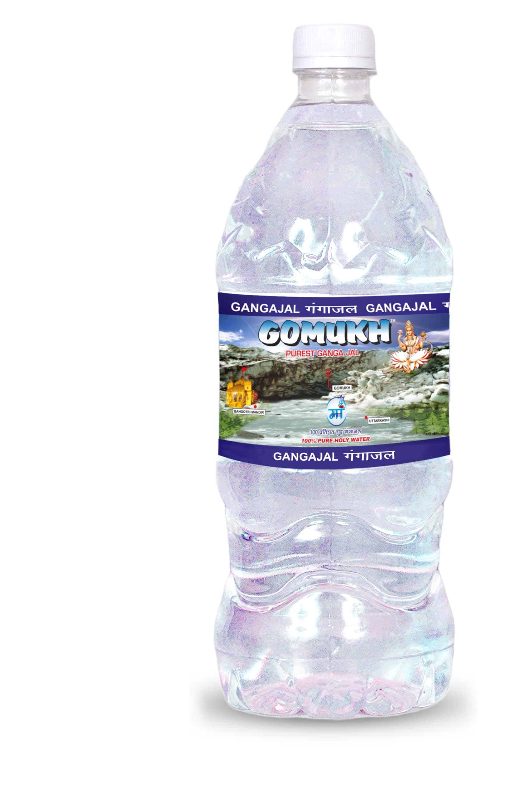 "GOMUKH" Gangajal 1000ML The Purest Holy Water Directly From Gangotri Valley Approved By Govt. Of Uttrakhand For Puja Purposes 1 Litre 1 Ltr