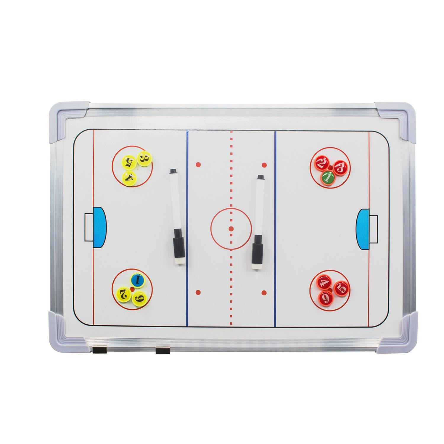Double-Sided Ice Hockey Coaching Whiteboard – Full & Half Rink Tactics Board with Player Markers