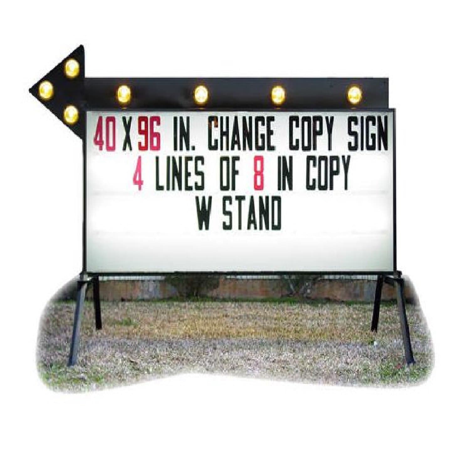 40" x 96" Portable Business Sign with Flashing Arrow