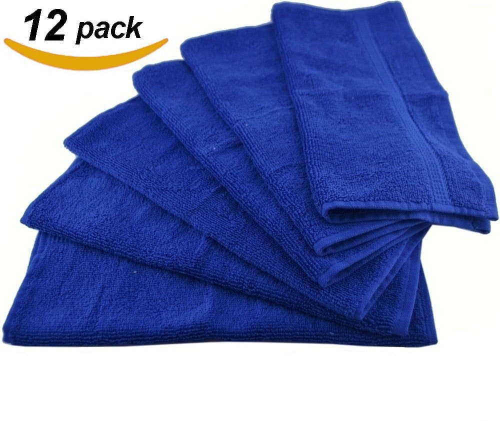 ROHI Salon Towels Easy Care, Ringspun Cotton for Maximum Softness and Absorbency, 12-pack - Royal Blue (30cm x 30cm)