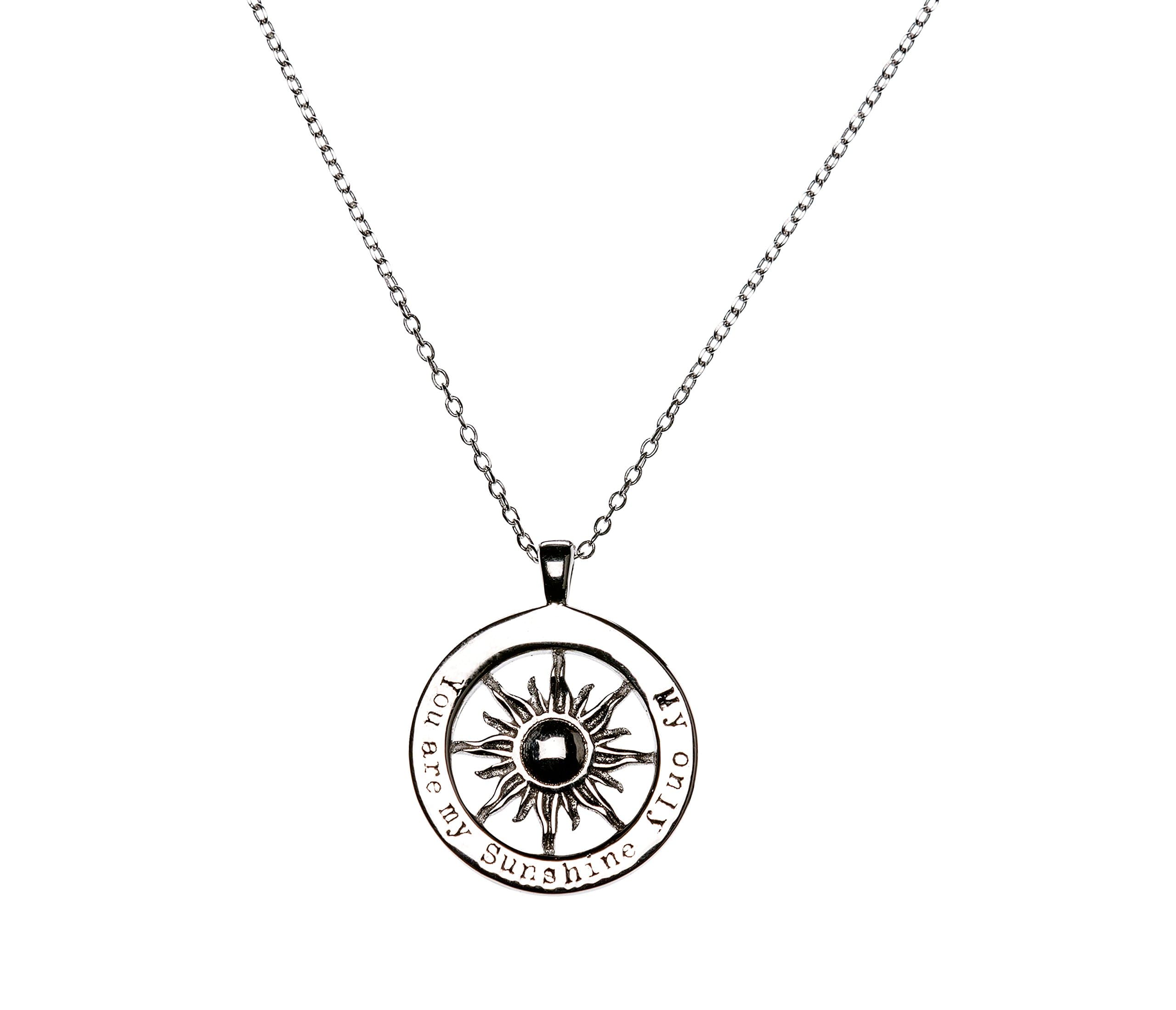 Sterling Silver "You Are My Sunshine My Only Sunshine" Statement Piece Pendant Necklace