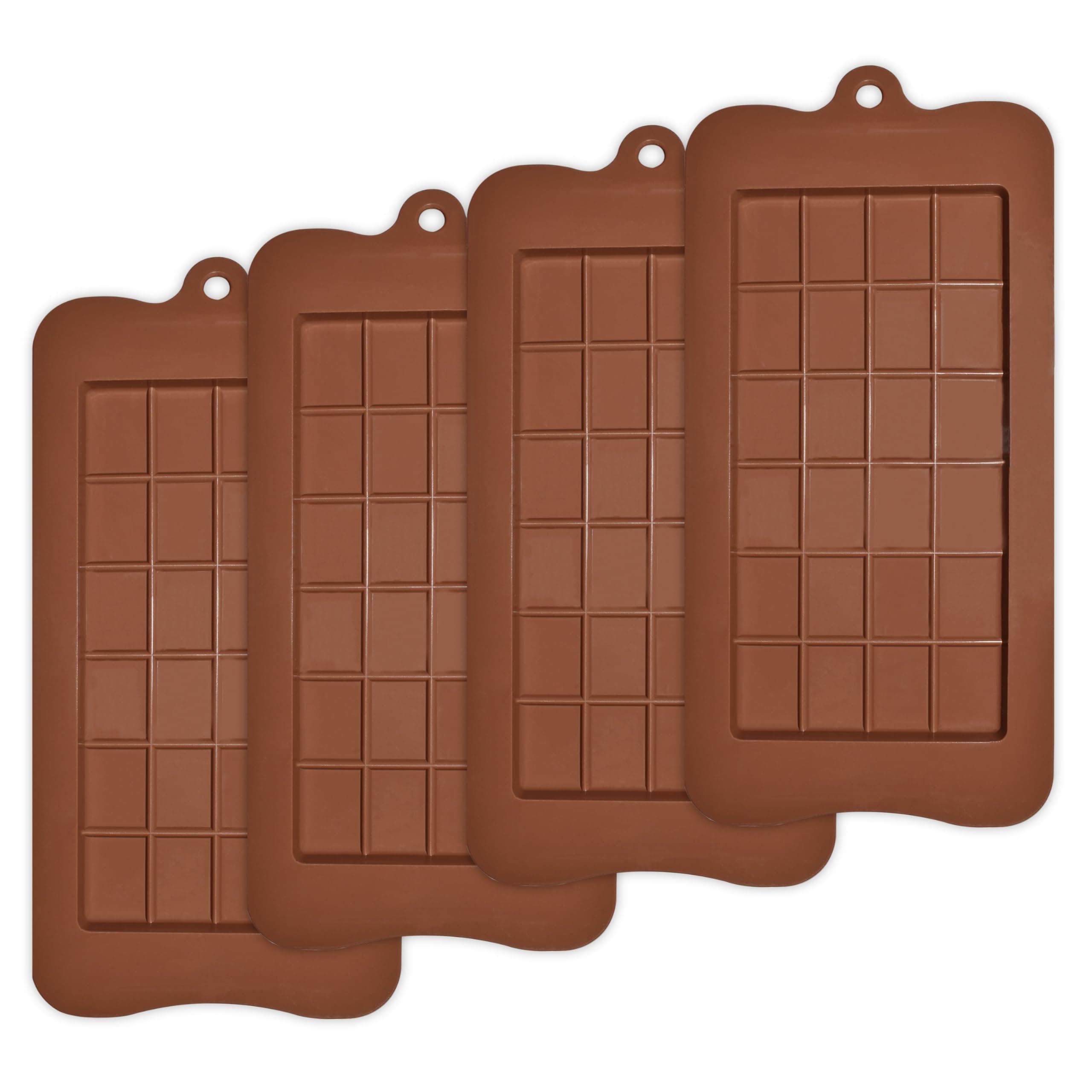 Break-Apart Chocolate, Set of 4 Packs Food Grade Non-Stick Silicone Protein and Energy Bar Molds