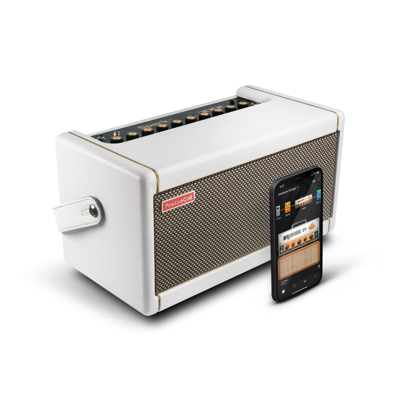 Spark Pearl Guitar Amplifier Electric, Bass and Acoustic Guitar 40-Watt Combo Practice Amp with Spark Mobile App (Pearl)