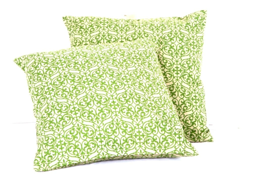 Green Mughal Frame Cushion Covers Set of 2 Pcs. (Size 16x16")