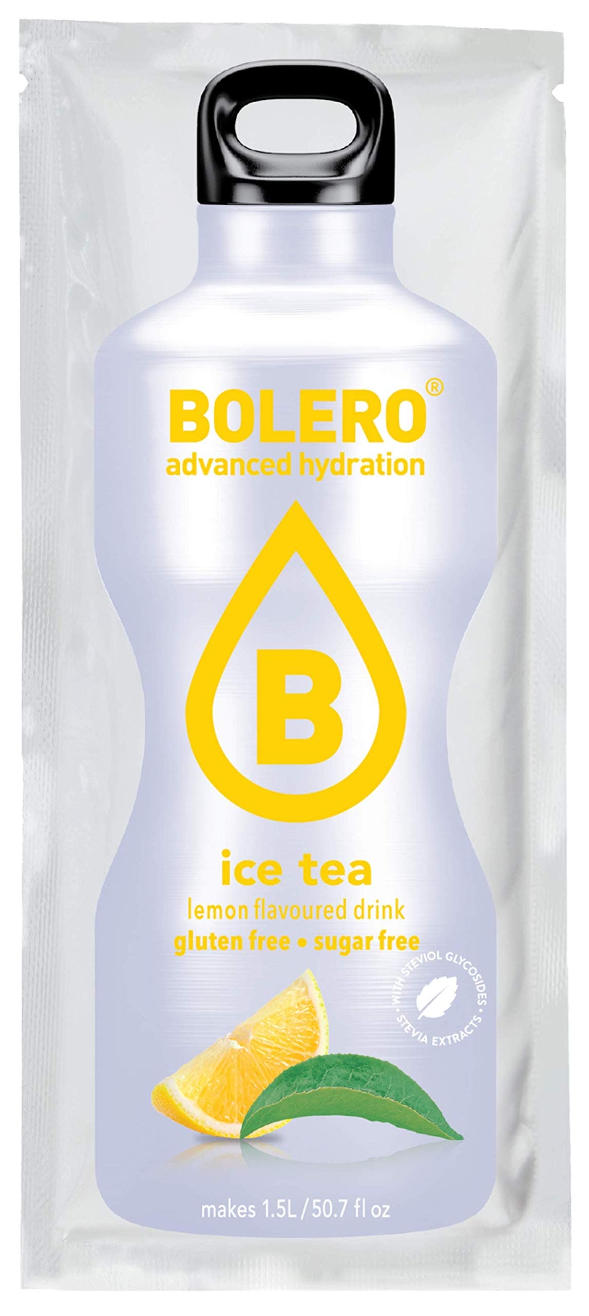 Bolero- Sugar Free Drink Mix Packets Iced Tea Lemon Fruit Flavors | Powdered Flavored Water Packets | 12 Large Sachet On The Go Packets
