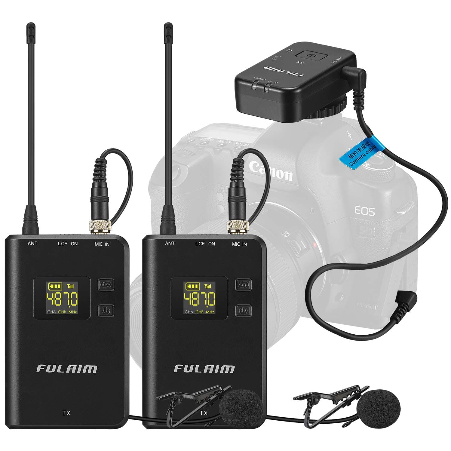FULAIM MC12 4-Channel Wireless Lavalier Microphone System for DSLR & Smartphones