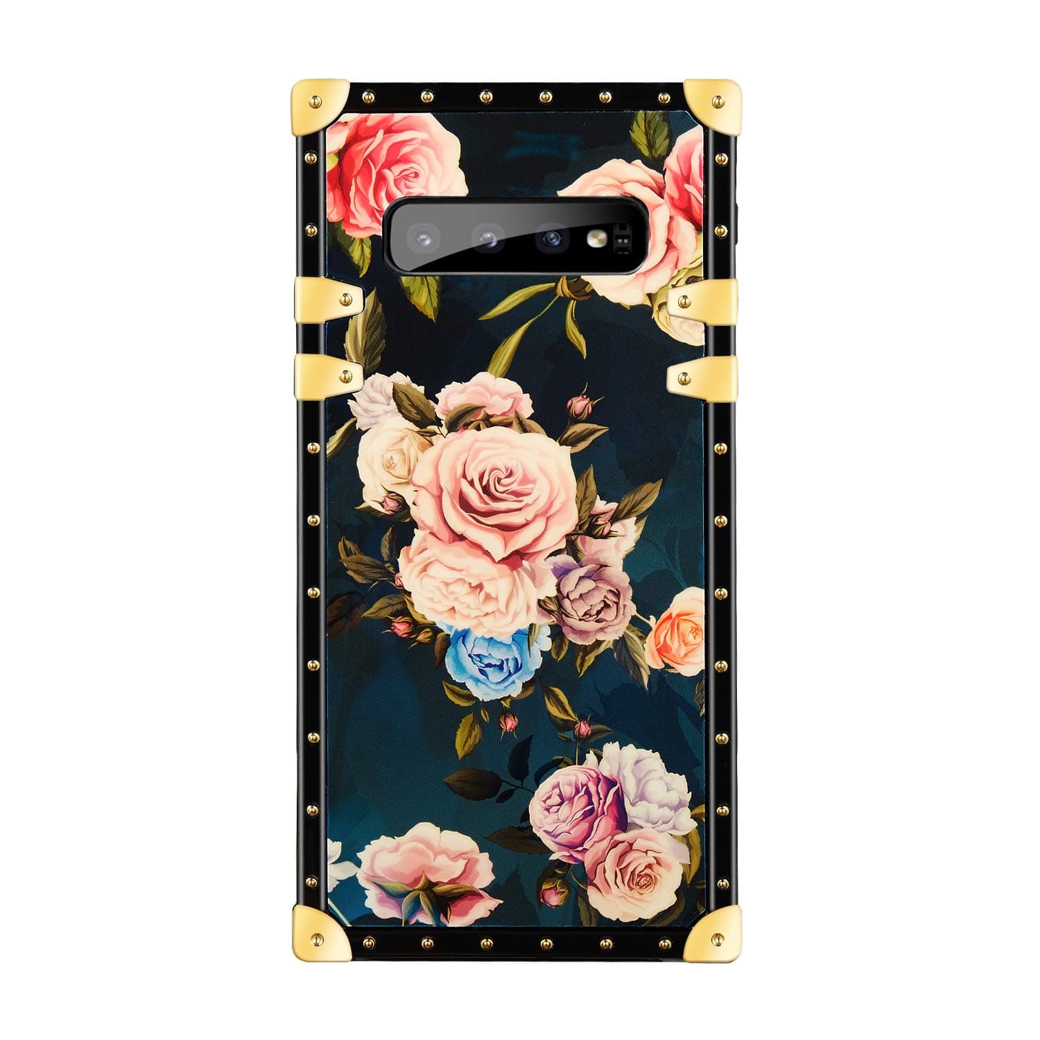 Flower Luxury Case for Samsung Galaxy S10,3D Soft Colorful Rose Floral Rivet Pattern Cute Design Slim Cover,Unique Women Girls Lady Phone Skin, Color TPU Cases for Galaxy S10