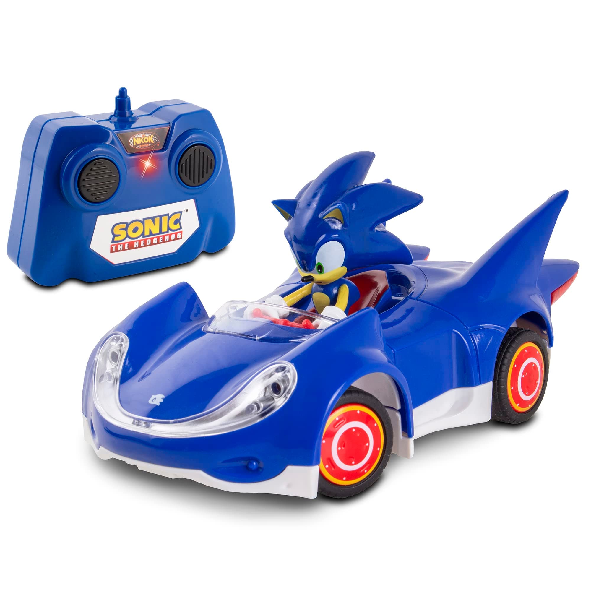 SONIC THE HEDGEHOG & Sega All-Stars Racing RC: - NKOK (681), 1:28 Scale 2.4GHz Remote Controlled Car, 6.5" Compact Design, Officially Licensed Sega, Battery Powered, Ages 6+