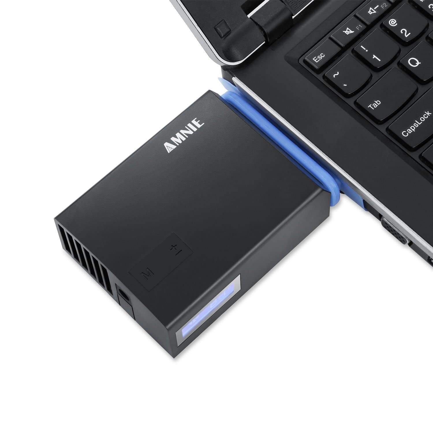 AMNIE AE-V8 Laptop Cooler with Temperature Display Vacuum Fan (Rapid Cooling, Auto-Temp Detection, 5 Wind Speed, USB Powered, Compatible with Cooling Pads) for Notebook Computer, Laptop, Ultrabook, Macbook, Chromebook, Black