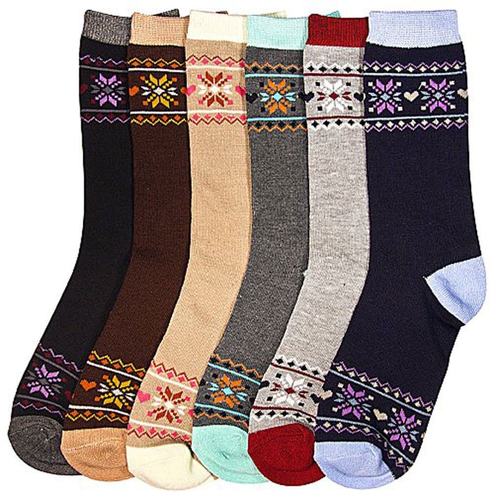 HS Womens Fashion London Patchwork Nordic Design (size 9-11) 6 Colors 6 Pairs