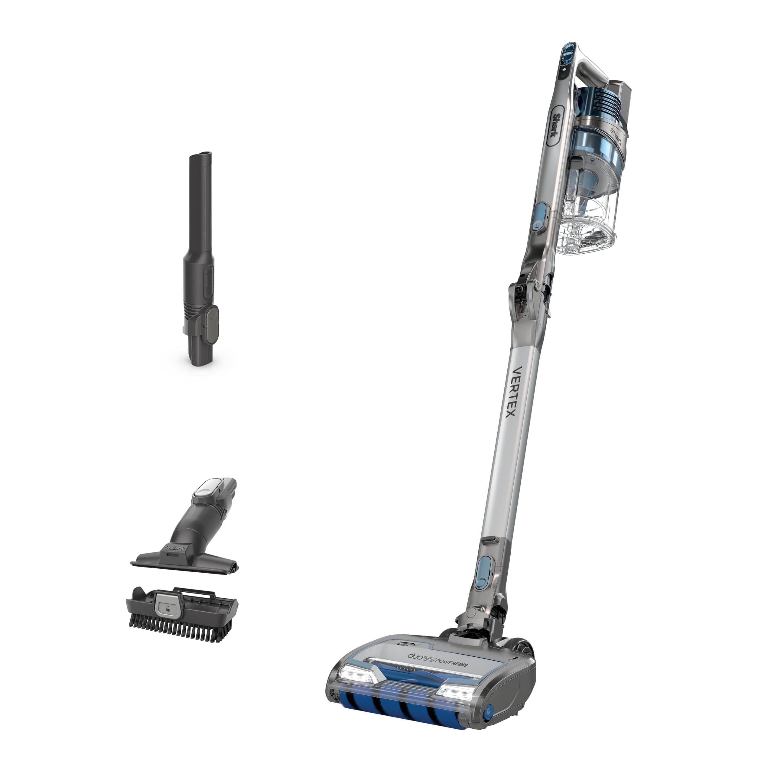 Shark IZ462H Vertex Ultra Lightweight Cordless Stick Vacuum with DuoClean PowerFins, Crevice, Pet Multi-Tool, Anti-Allergen, Brush, Removable Handheld, Flex, 60 min Runtime, Blue, MultiFLEX
