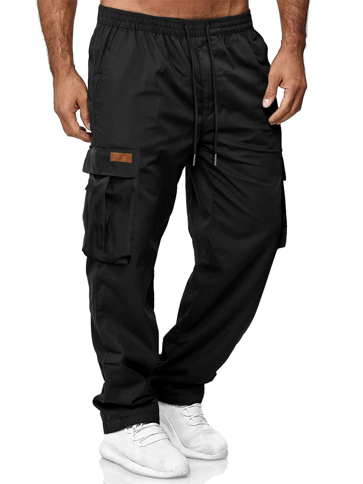 HOTake Men's Casual Cargo Sweatpants Waist Drawstring Joggers Hiking Tactical Pants for Men with Pockets