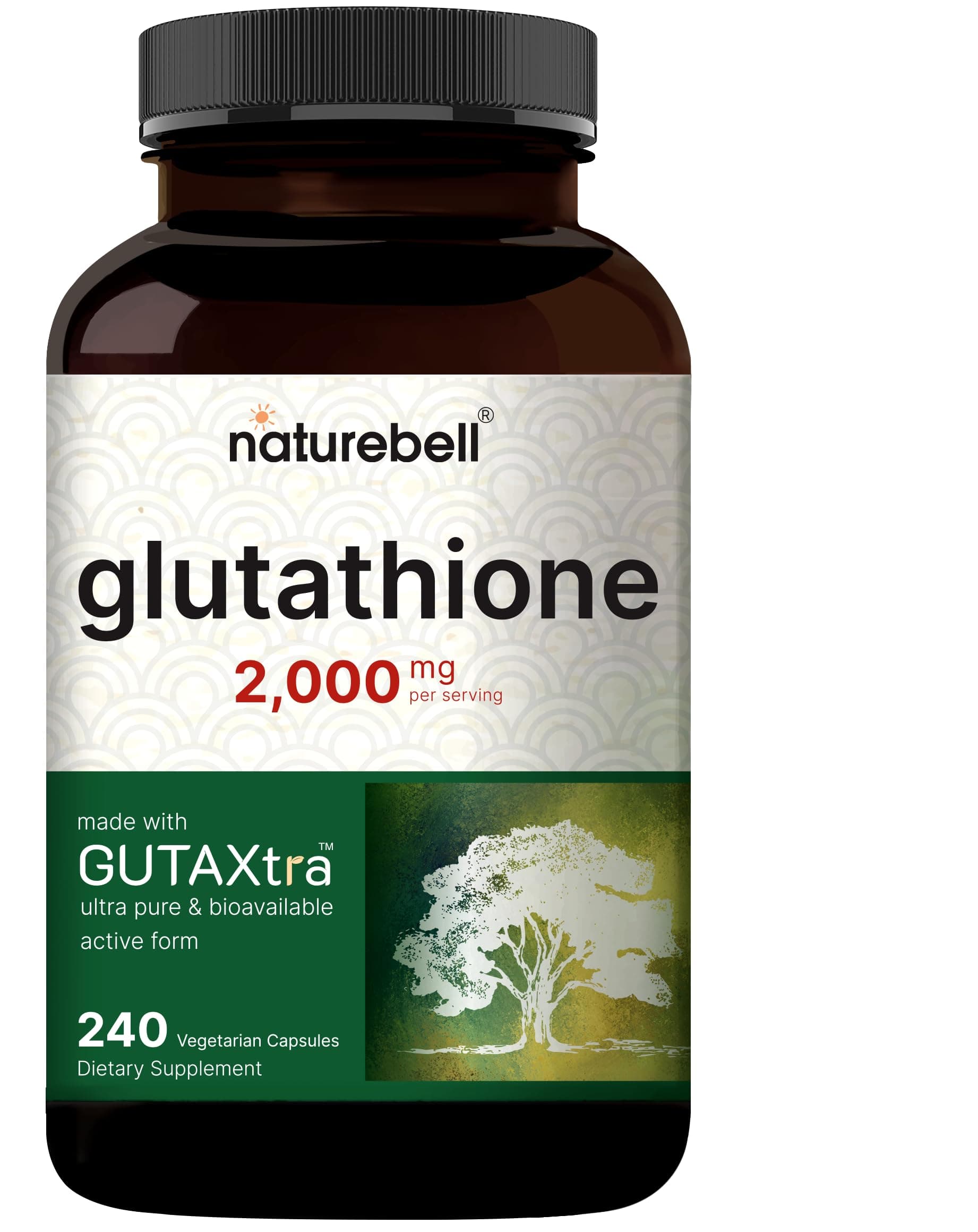 Glutathione Supplement 2,000mg Per Serving, 240 Veggie Capsules | 98%+ Purity Verified, Bioavailable Reduced Glutathione Pills, Active Form, Master Antioxidant – Vegan Friendly & Non-GMO