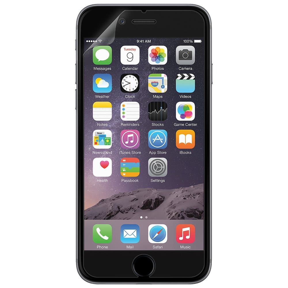 Amzer ShatterProof Screen Guard Scratch Shock Drop Protector Shield for Apple iPhone 6 Plus, iPhone 6s Plus - Retail Packaging - ShatterProof