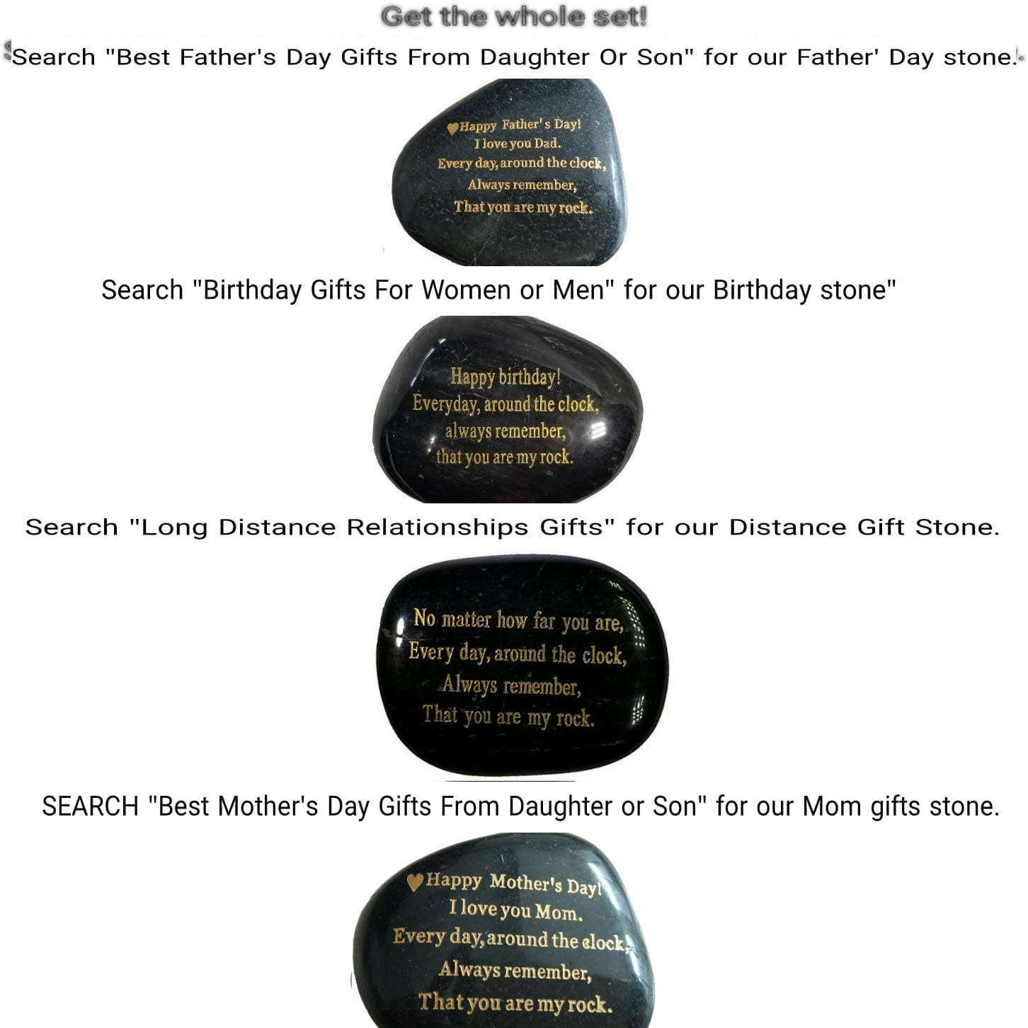 Anniversary Gifts for Him or Her, My heart Beats for you Every second of the clock. I am yours. And you, are my rock." Engraved rock gift men women