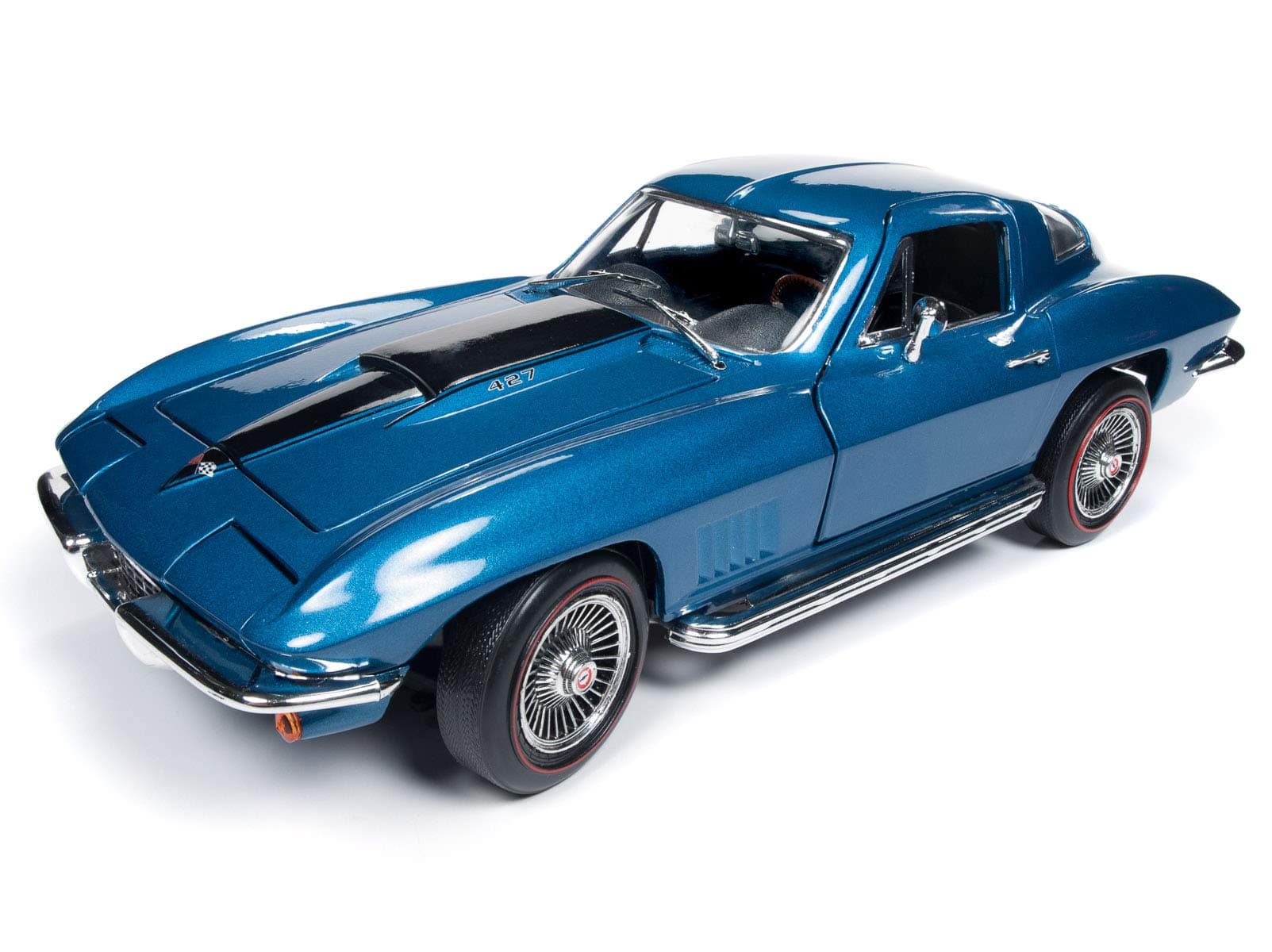 American Muscle β 1967 Chevy Corvette Coupe in Marina Blue - 1/18 Scale Die Cast Collectible Car for Kids and Adults