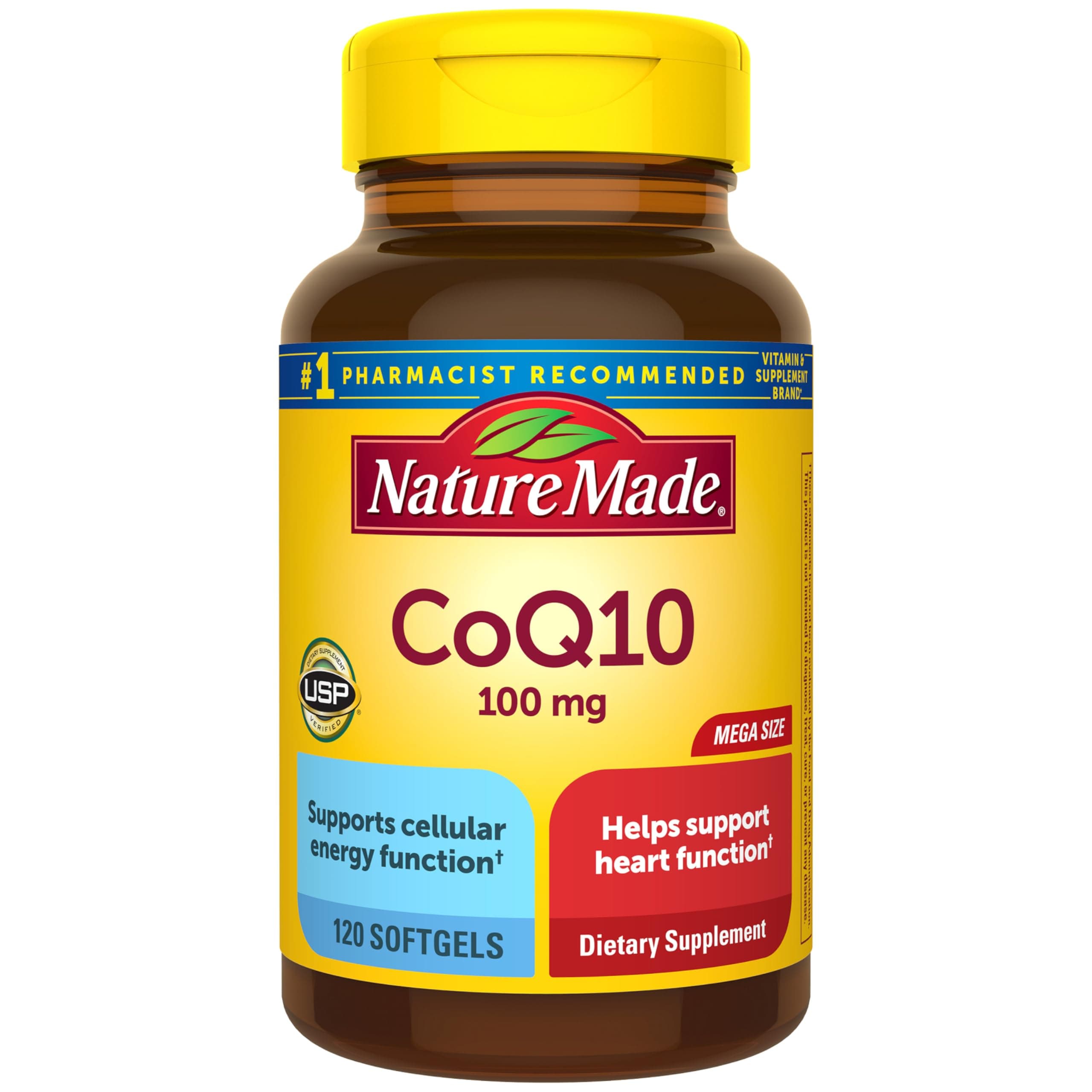 Nature Made CoQ10 100mg Softgels, Dietary Supplement for Heart Health Support, 120 Softgels, 120 Day Supply