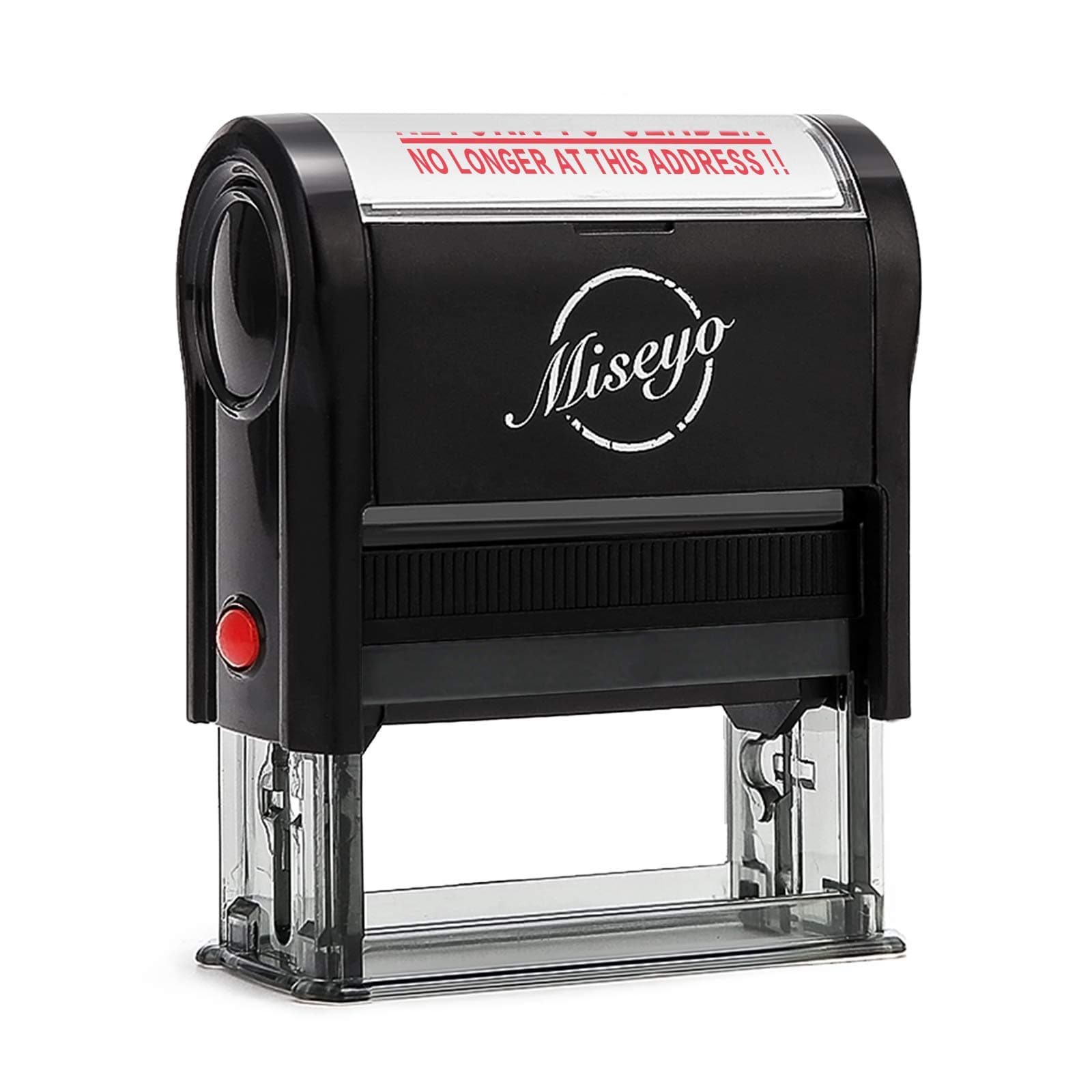 Miseyo Return to Sender NO Longer at This Address Self Inking Rubber Stamp - Red Ink - Large Size