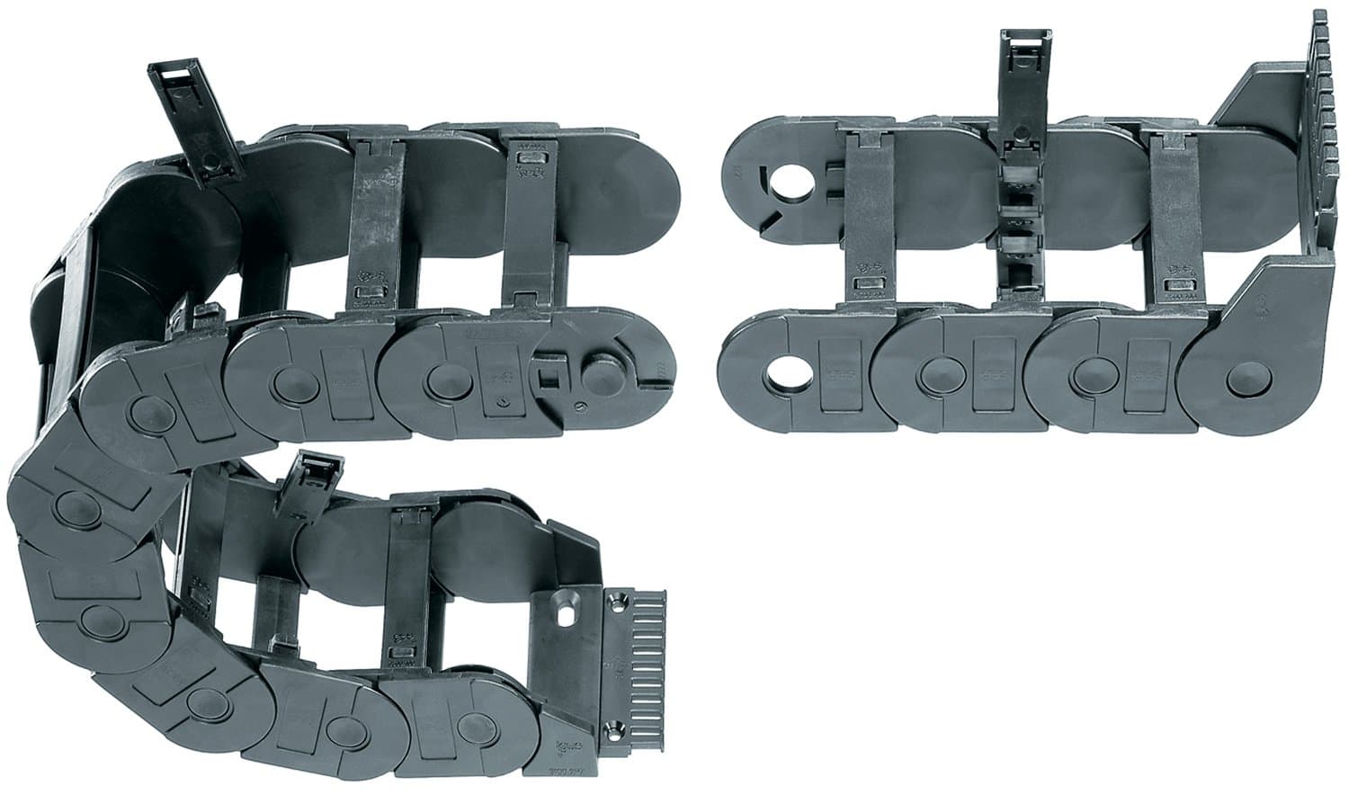Igus 350-125-075-0 Energy Chain Cable Carrier, Polymer, Hinge-Open Crossbar , 1.65 Max Cable Diameter, 1.77" Inner Height, 4.92" Inner Width , 1ft" Chain Length