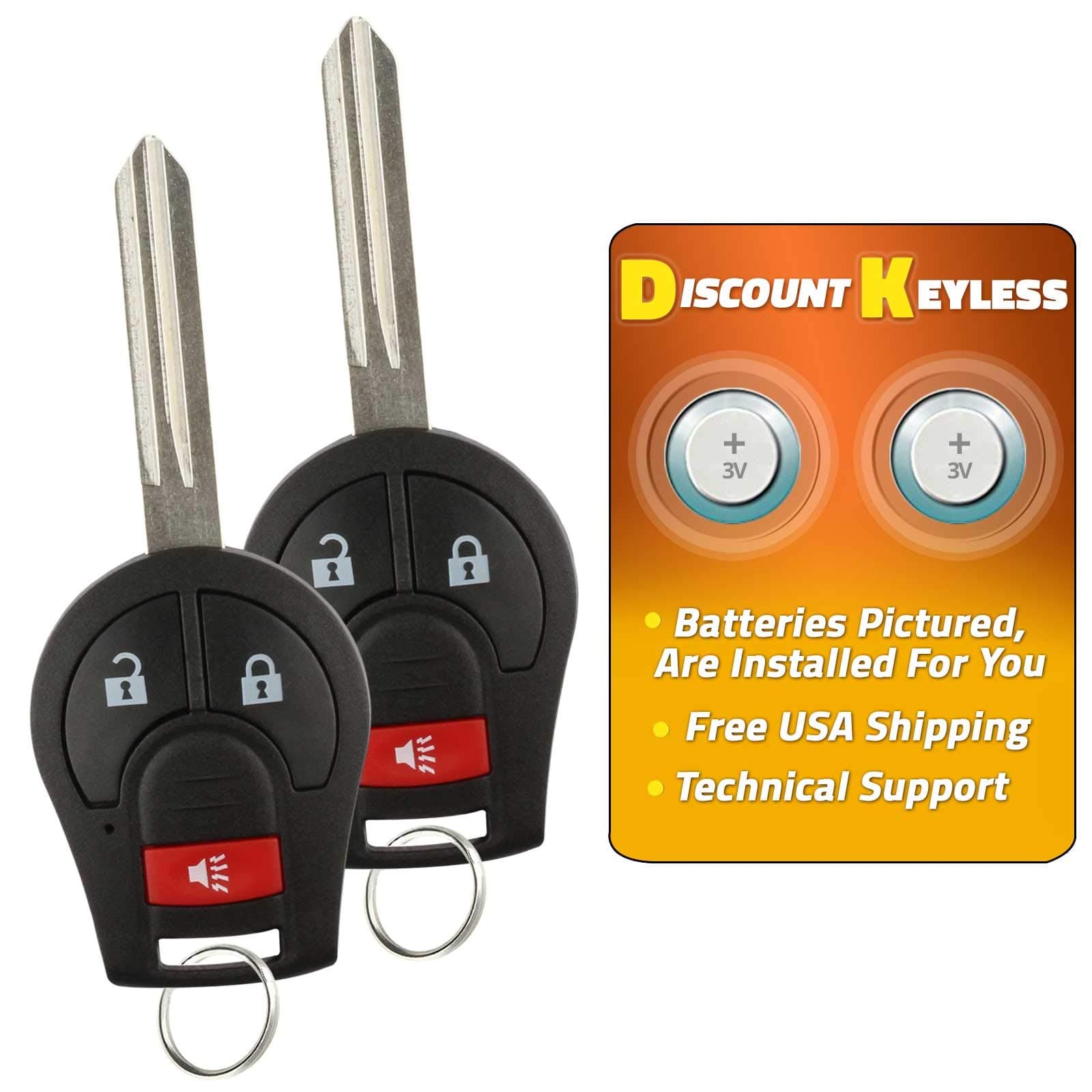 Discount KeylessReplacement Uncut Car Remote Fob Key Combo Compatible with CWTWB1U751, ID 46 (2 Pack)