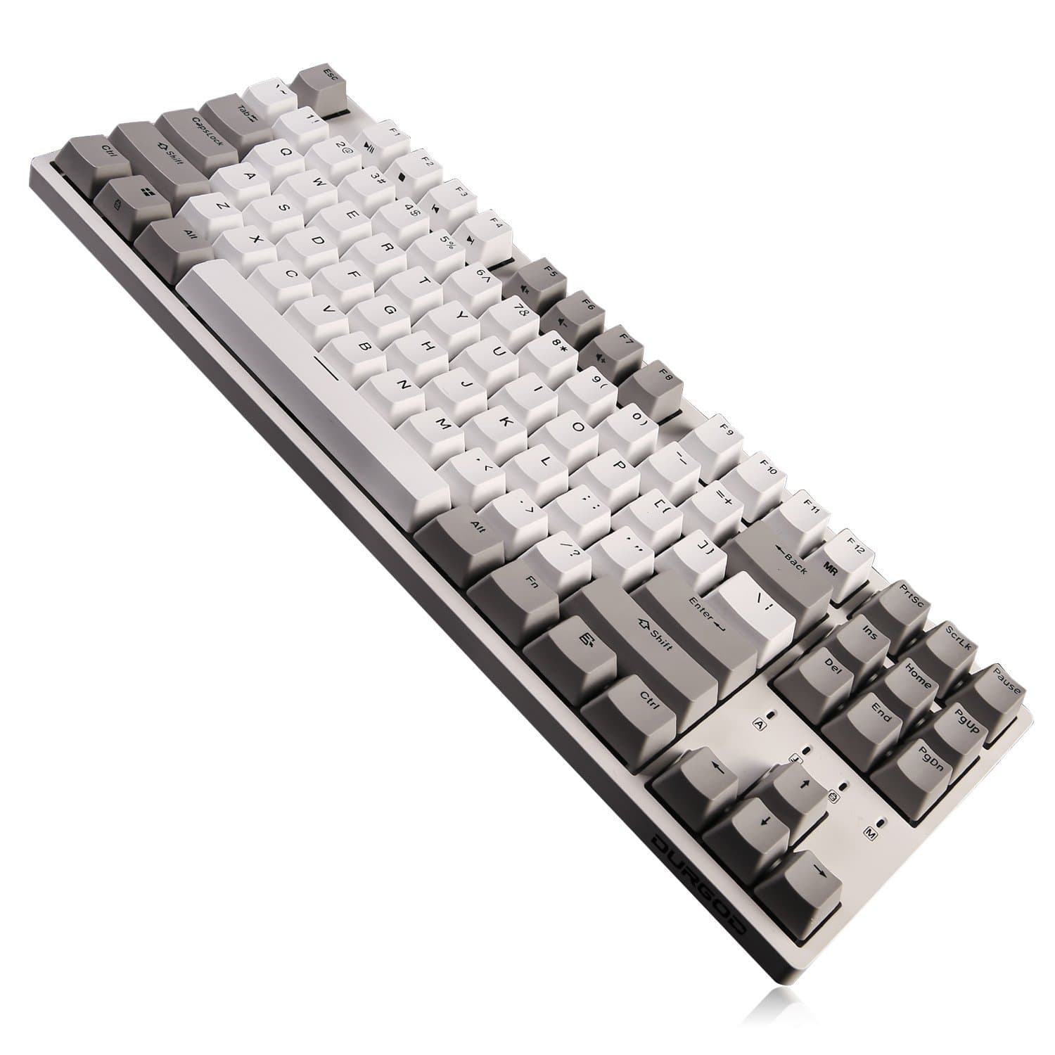 Durgod Taurus K320 TKL Mechanical Gaming Keyboard - 87 Keys - Double Shot PBT - NKRO - USB Type C (Cherry Red, White)