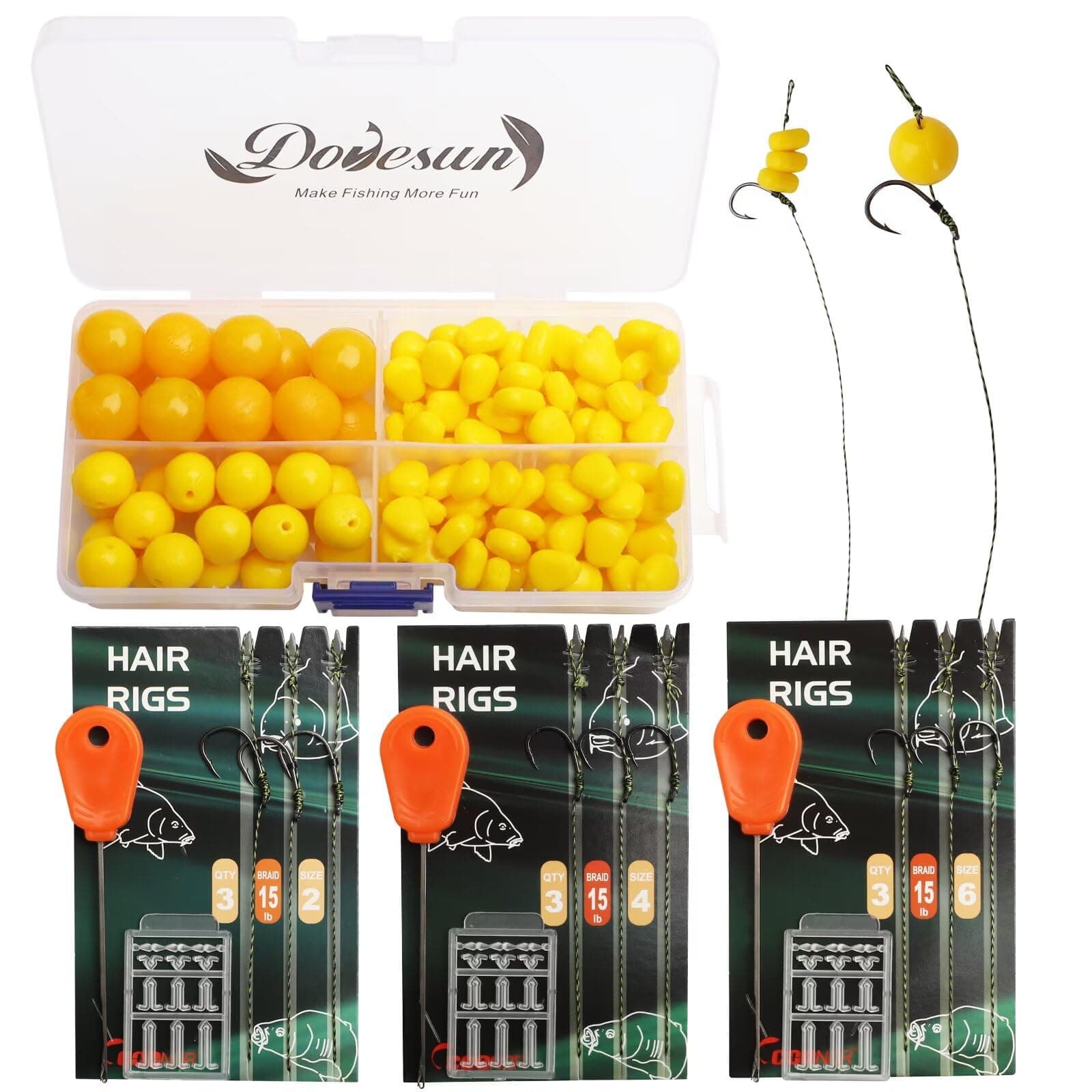 Dovesun 41PCS/151PCS Carp Fishing Hair Rigs Baits Carp Rigs Kit Fishing Equipment Accessories