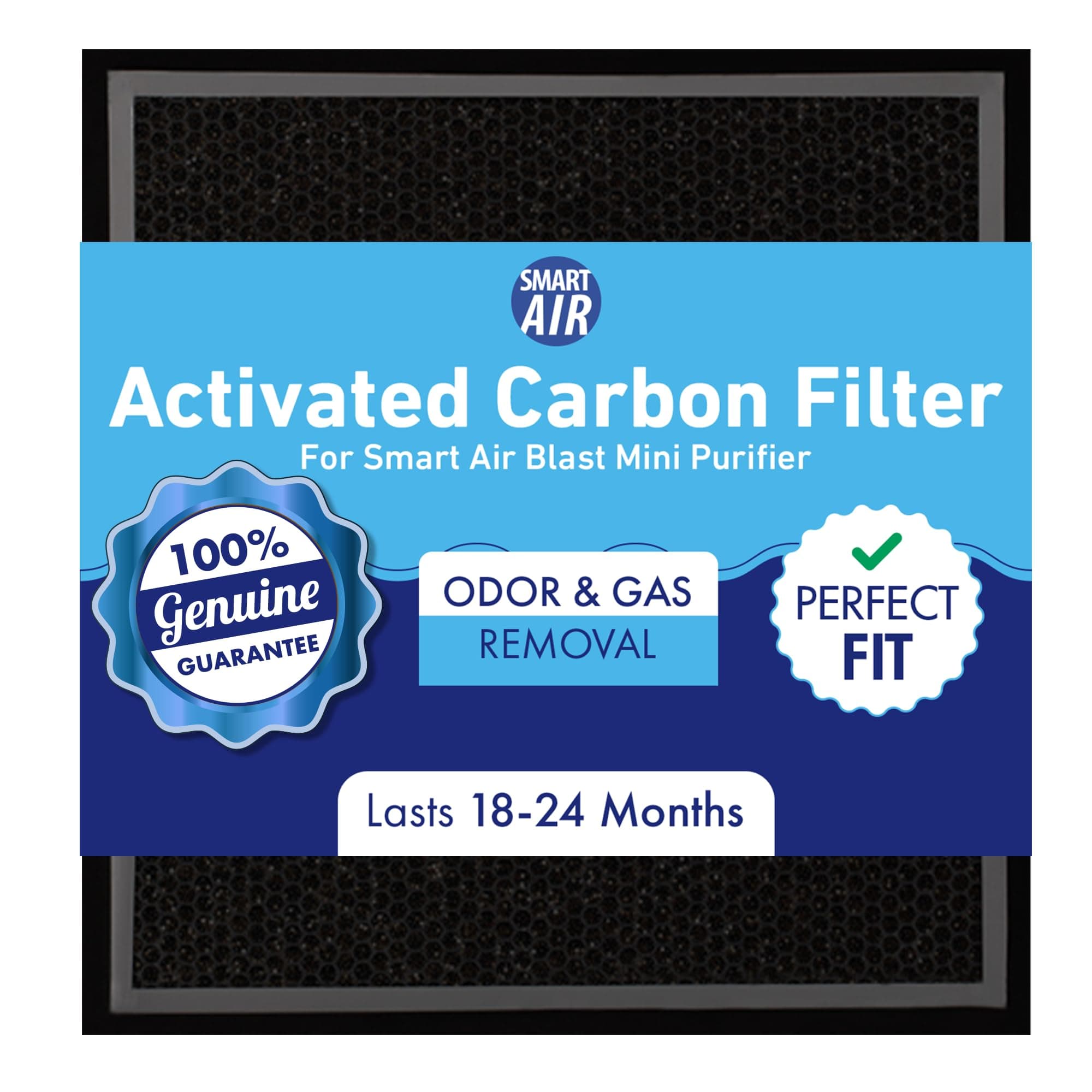 Smart Air (aka Smart Health) Blast Mini Activated Carbon Replacement Filter – Genuine VOC & Odor Filtration, Works with True H13 HEPA for Smoke, Chemicals & Household Gases