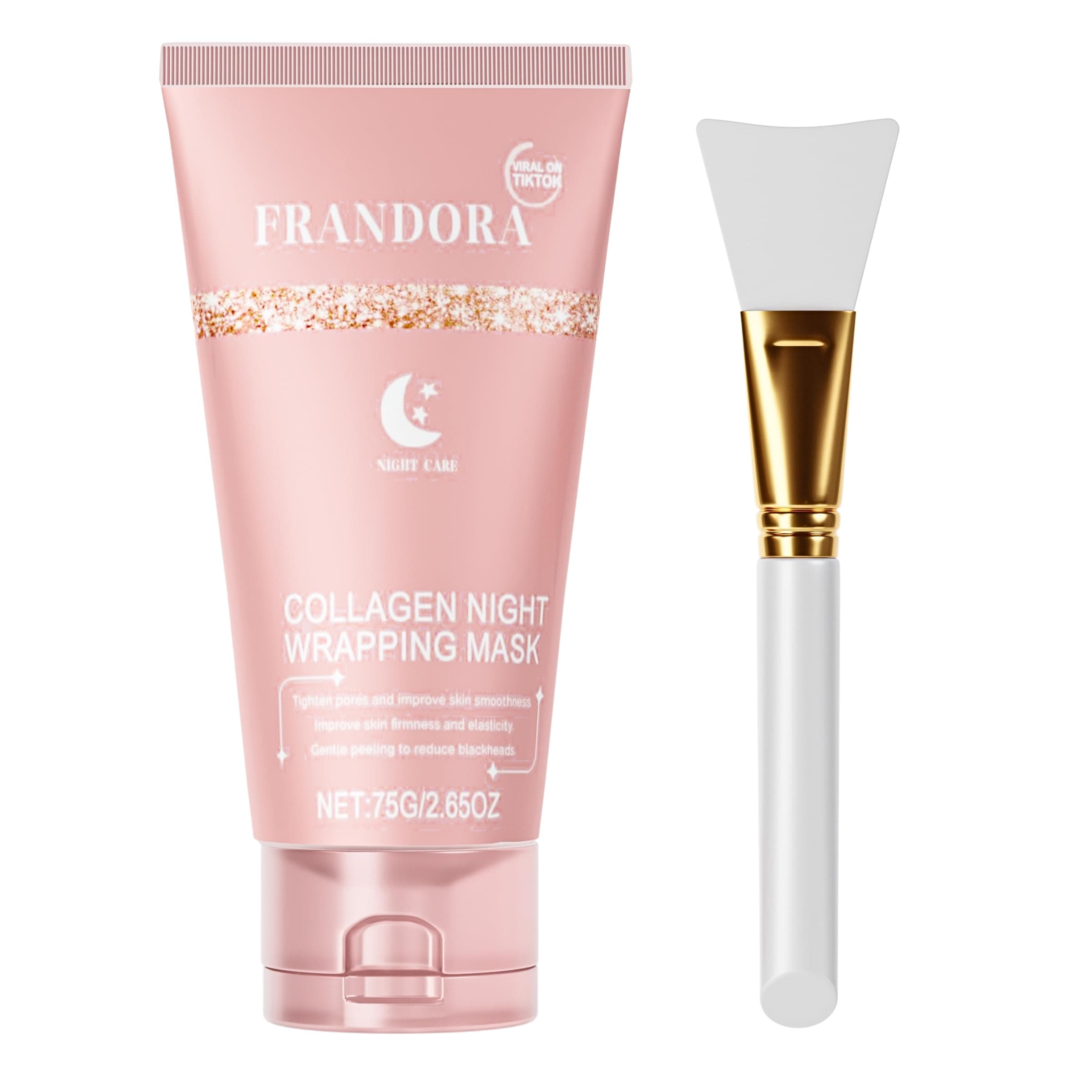 FRANDORA Collagen Overnight Wrapping Peel-Off Facial Mask Pack, Deep Hydration & Firming Night Mask for Youthful, Radiant Skin – Reduces Sagging, Wrinkles & Dullness – Korean Skincare