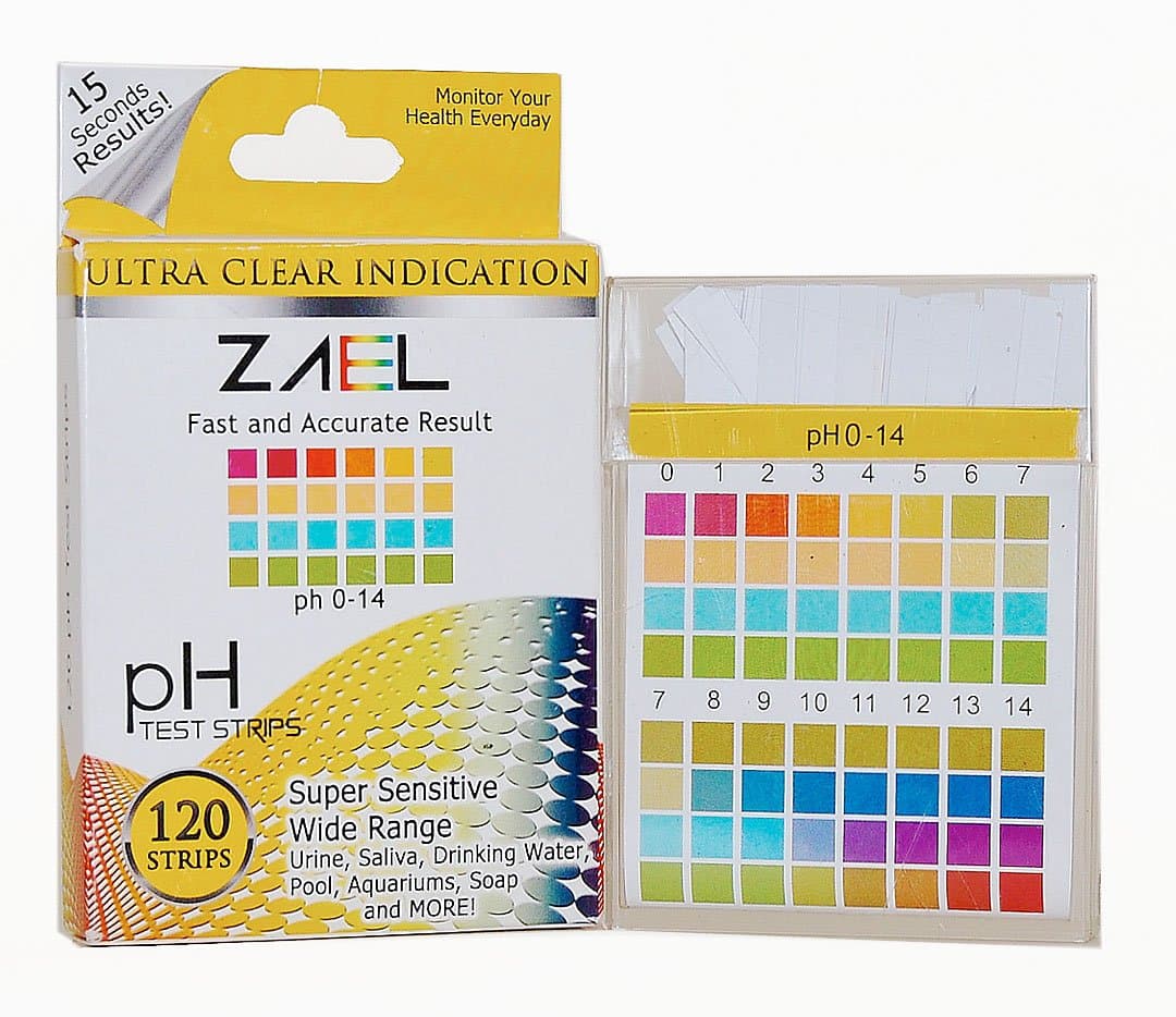 ZAEL pH Test Strips, 120ct Premium Value with Free Alkaline Food Chart (6x8), Professional Lab Grade Test Strips, Wide Range pH Test for Water, Urine, Saliva, Aquarium and Soap.Bulk Discount Available