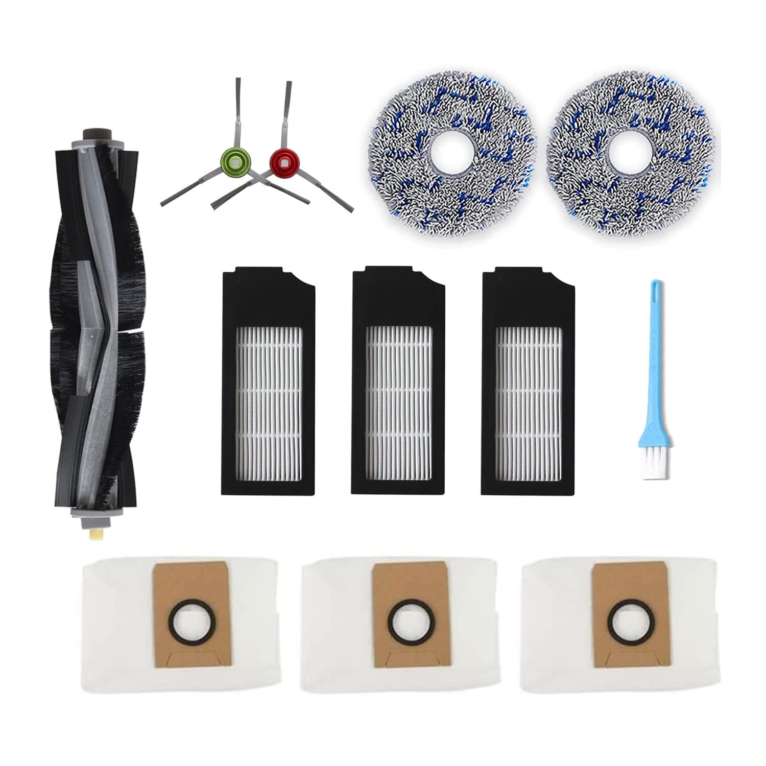 Filter Mopping Cloth Rag Brush Roller Set Replacement Parts Kit Compatible with ECOVACS DEEBOT X1 Omni / T10 Omni Robot Vacuum Cleaner Parts Accessories