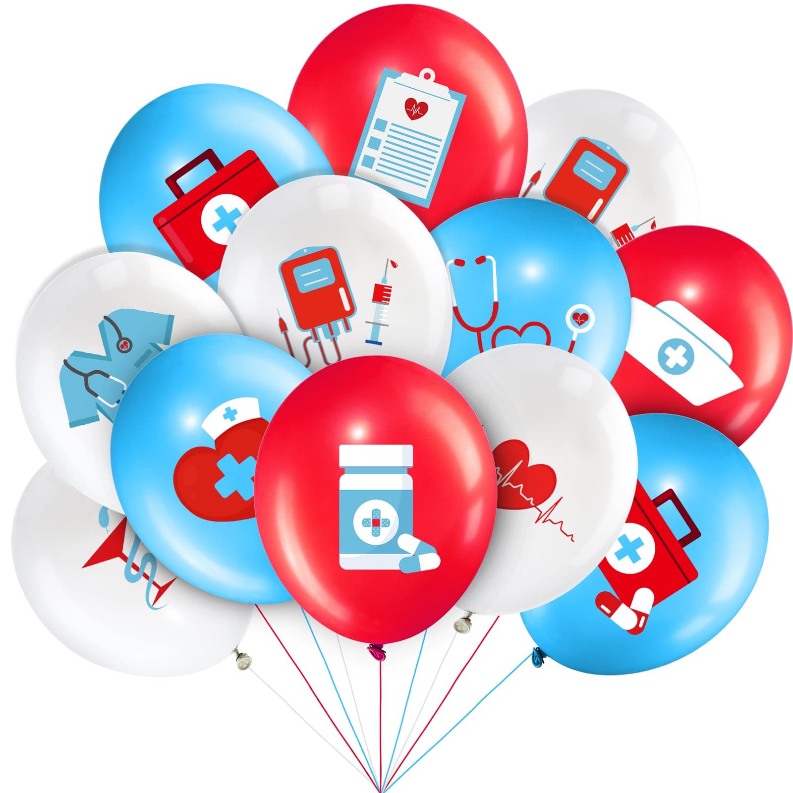 50 Pcs Nurse Balloons 12 Inch CNA Week Balloons Doctor Medical Party Decorations Appreciation Gift for BSN RN LPN Graduation Hospital Themed Birthday Retirement Party Supplies