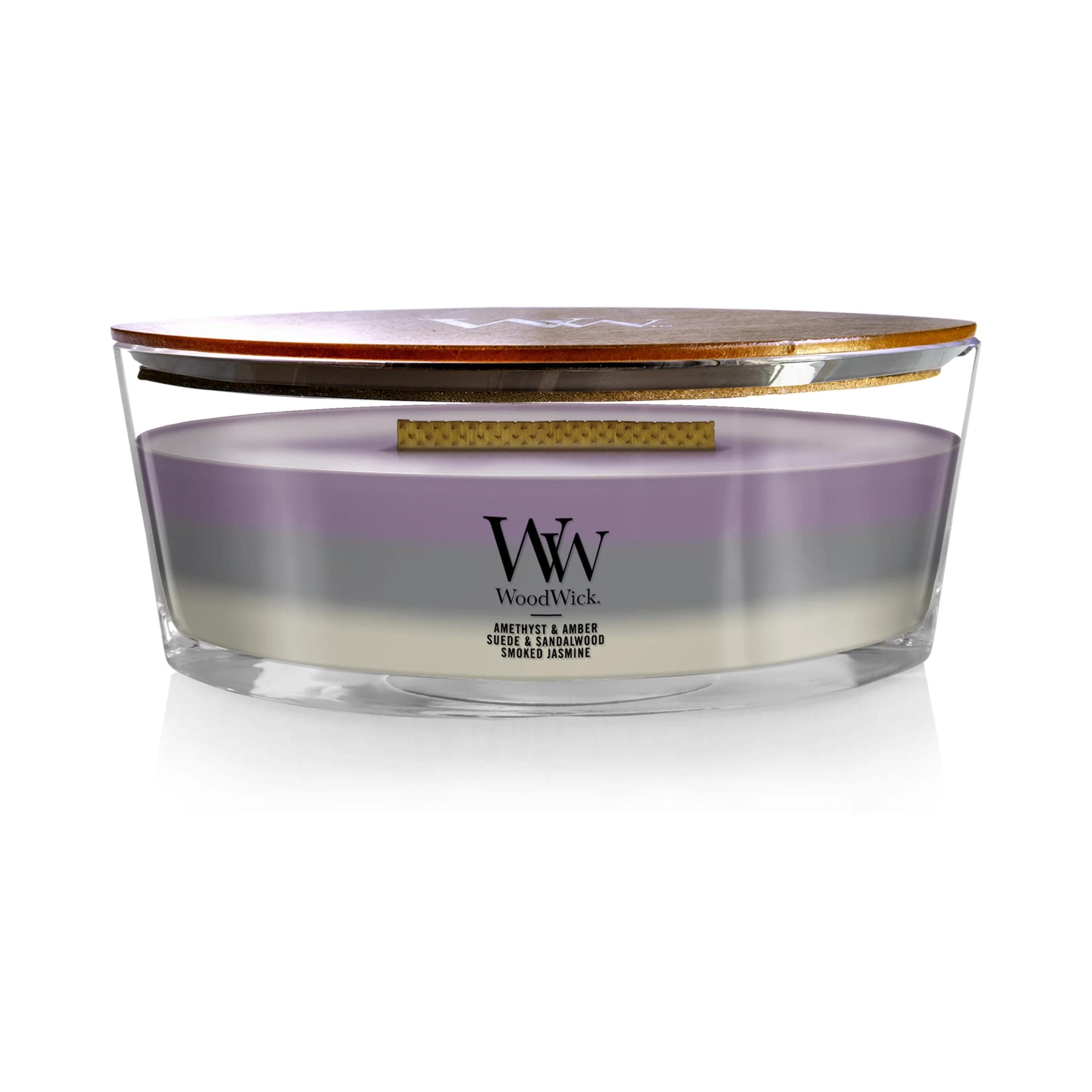Amethyst & Amber Gifts for Women and Men, 16 oz Ellipse Trilogy Candle with Crackling Wick