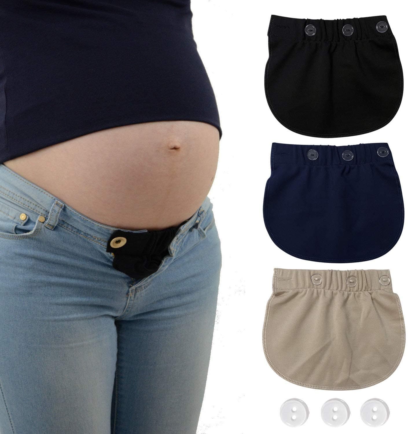 kangyh Pregnancy Waistband Extender, Maternity Belt,The Maternity Solution Adjustable Elastic Pants Expectant Mothers Pregnant Women