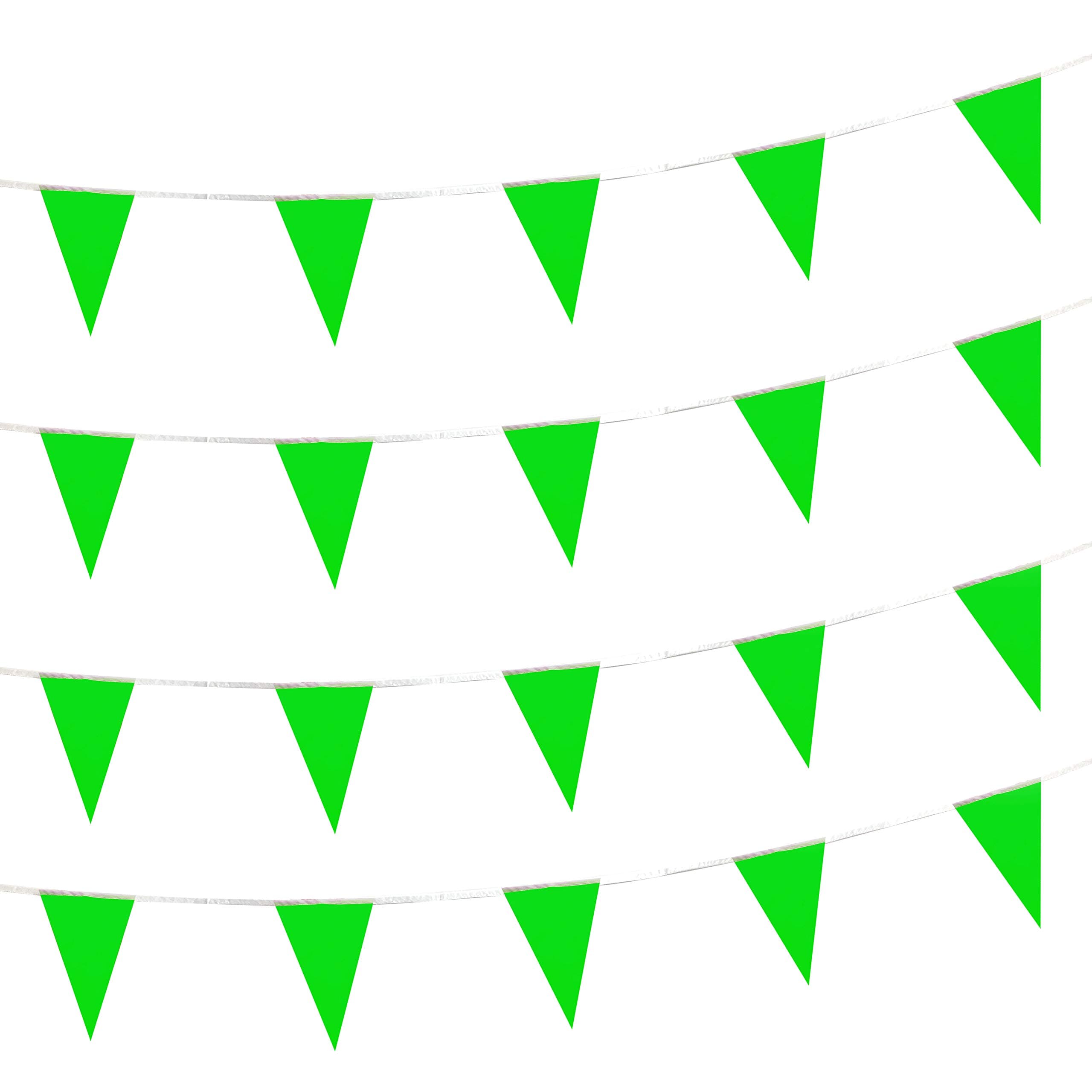 100 Feet Solid Green Pennant Banner Flags String Triangle Bunting Flags,Decorations for Grand Opening,Birthday Party,Festival Celebration