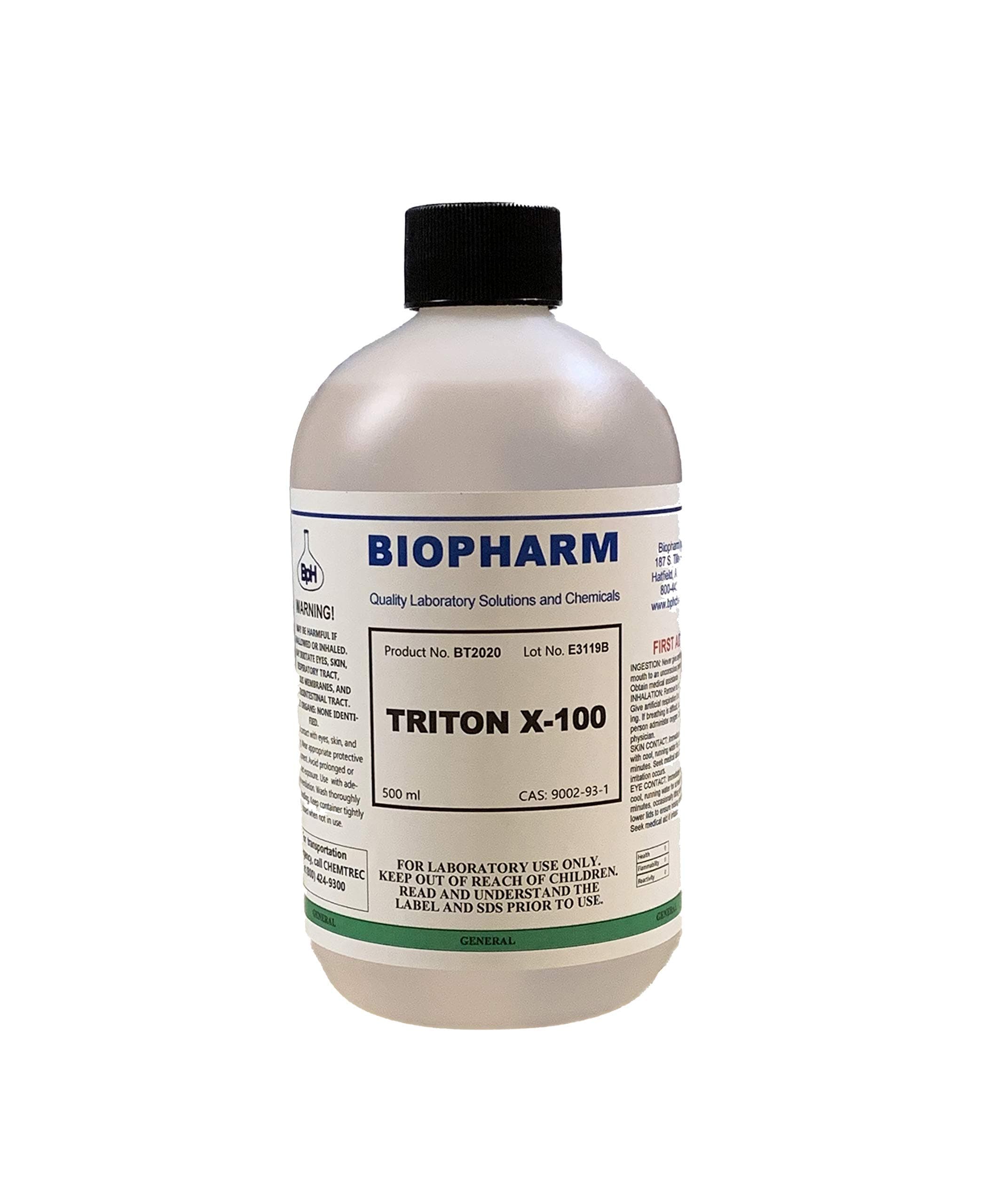 Triton X-100 Surfactant — 500 mL (1.06 Pint) | Nonionic Surfactant | Laboratory Cleaning Detergent | Not Diluted